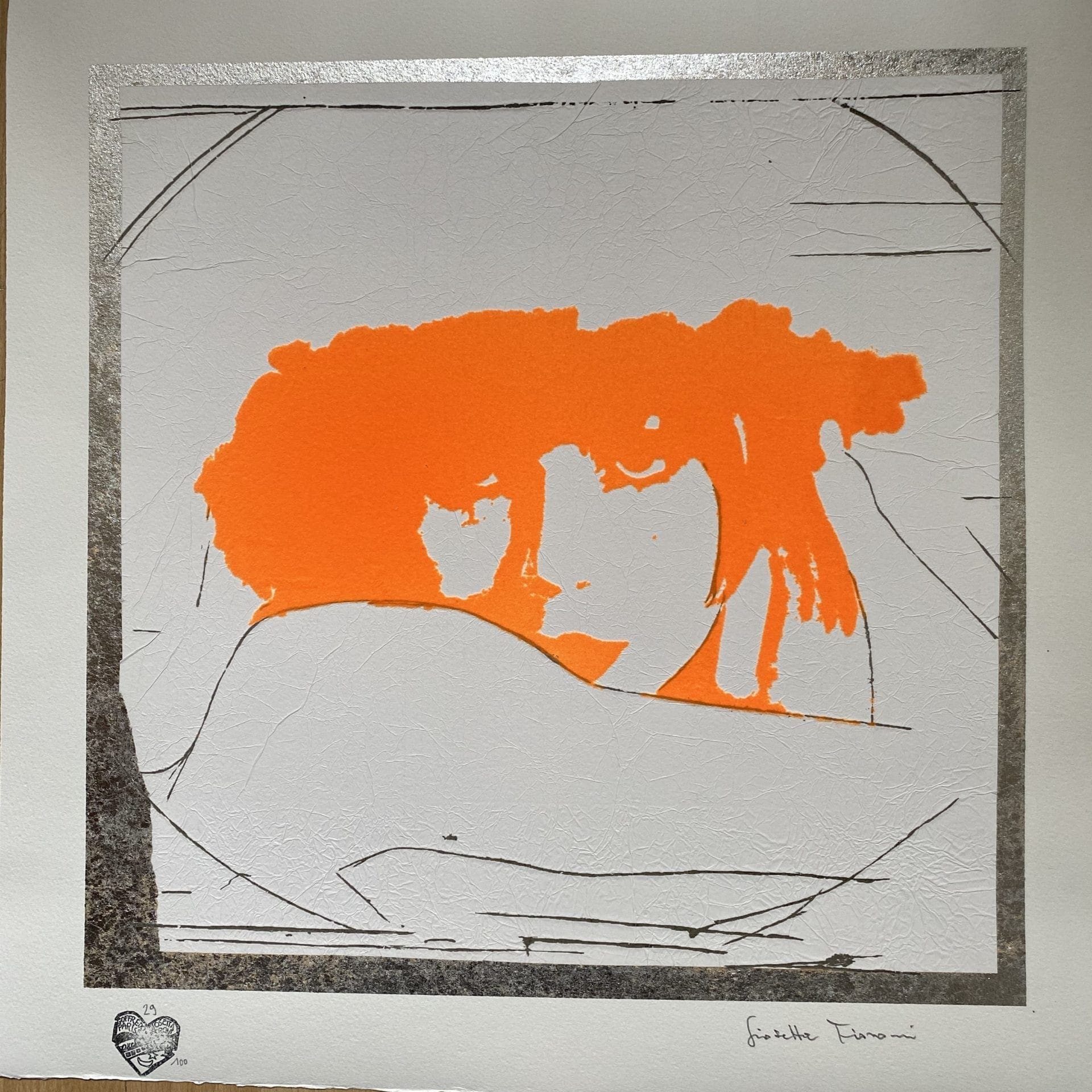 Giosetta Fioroni – Doppio Liberty – Arancio – Sérigraphie sur vélin