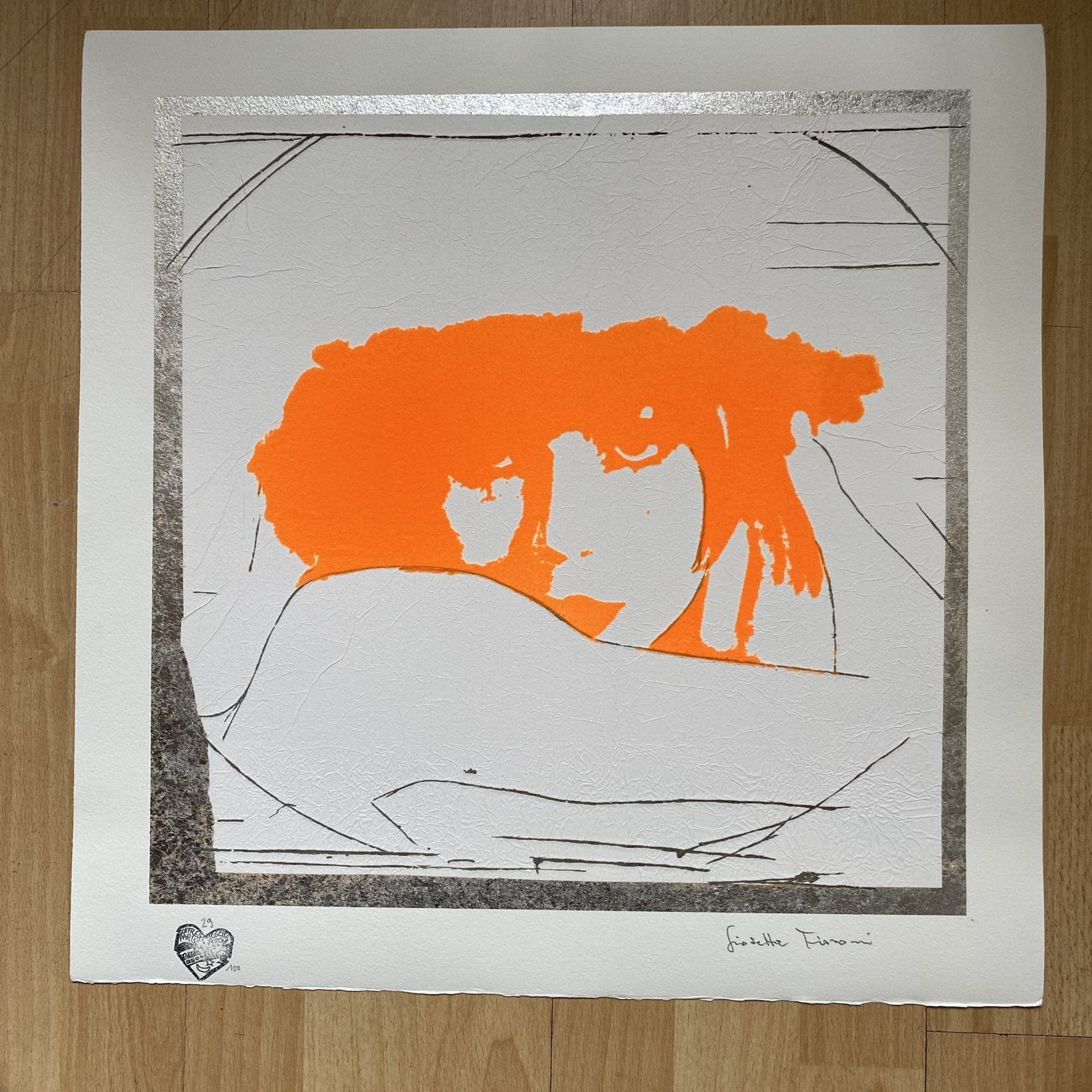 Giosetta Fioroni – Doppio Liberty – Arancio – Sérigraphie sur vélin