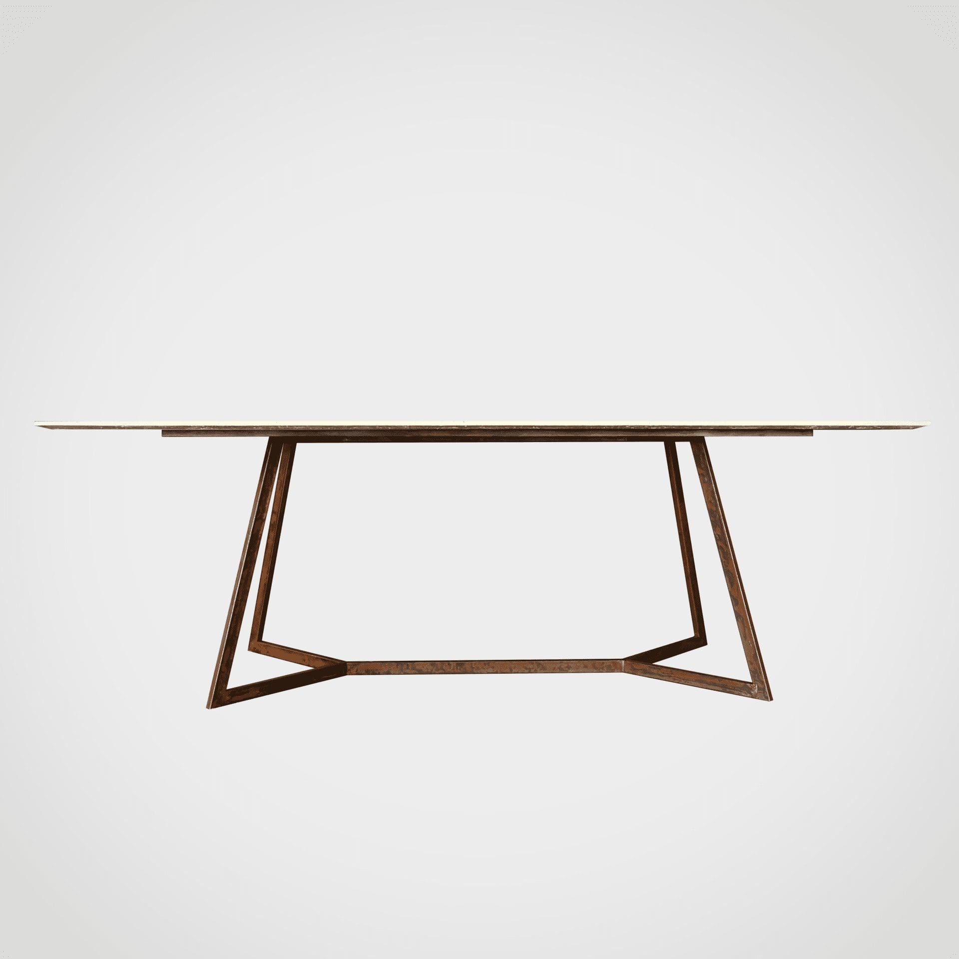 Di Froscia Marmi – TABLE CORTEN BASE TRAVERTINO TZ1