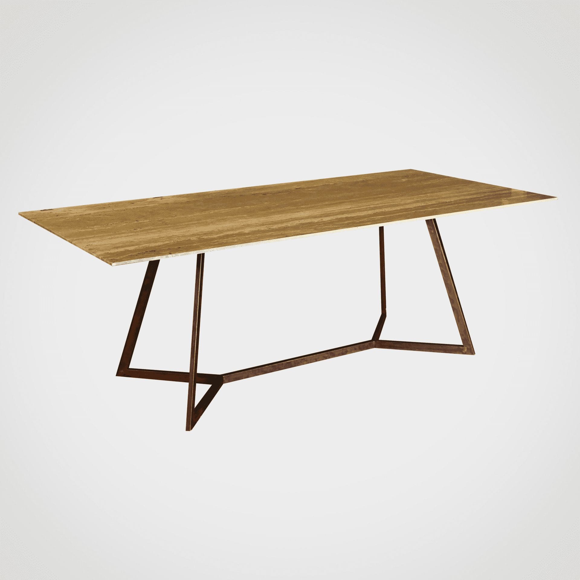 Di Froscia Marmi – TABLE CORTEN BASE TRAVERTINO TZ1