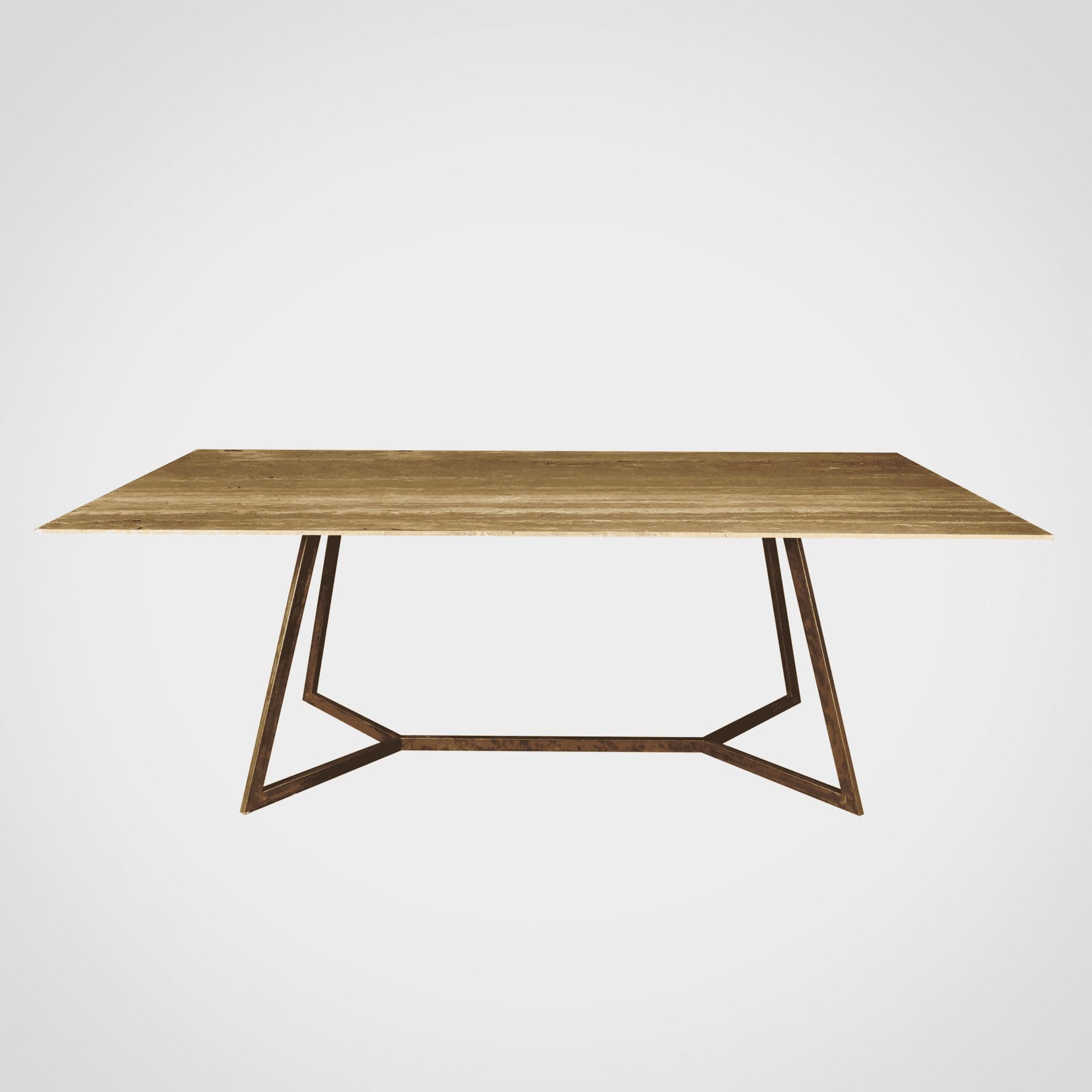 Di Froscia Marmi – TABLE CORTEN BASE TRAVERTINO TZ1