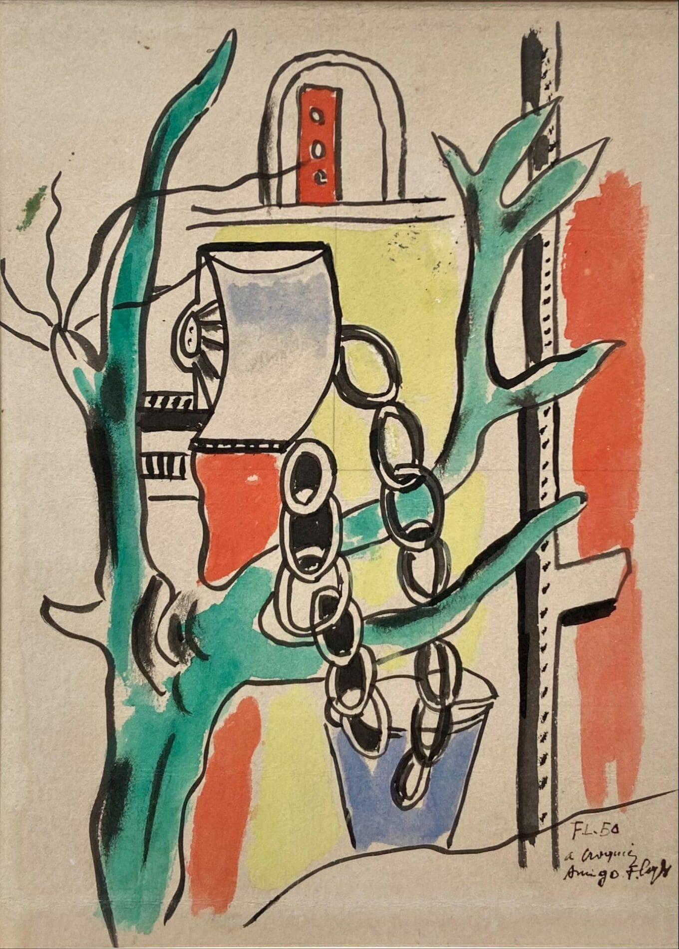 Fernand Léger – Le puits – gouache sur papier