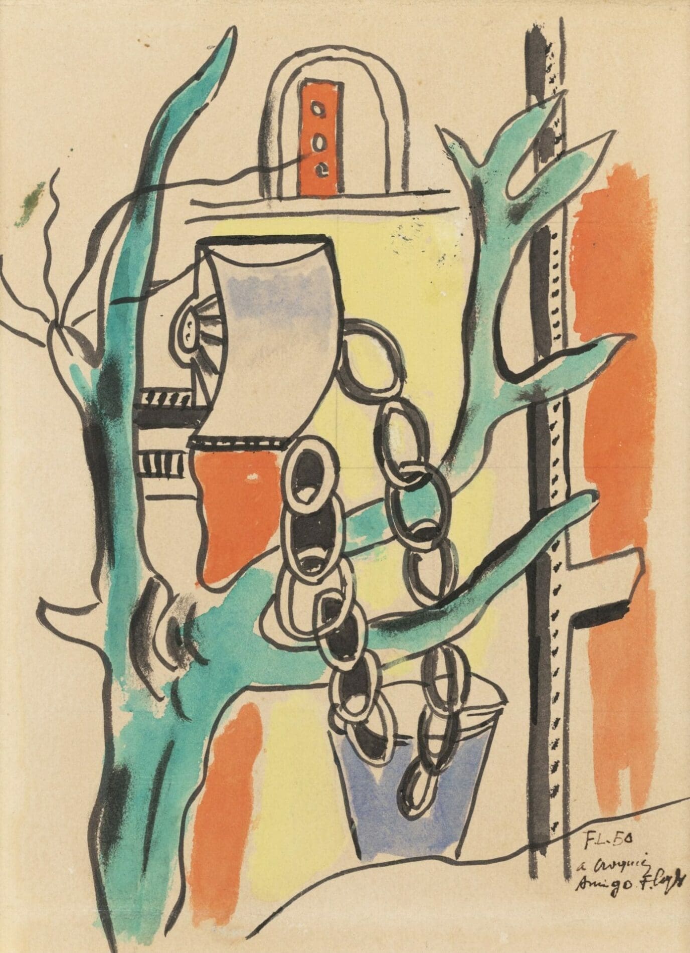 Fernand Léger – Le puits – gouache sur papier