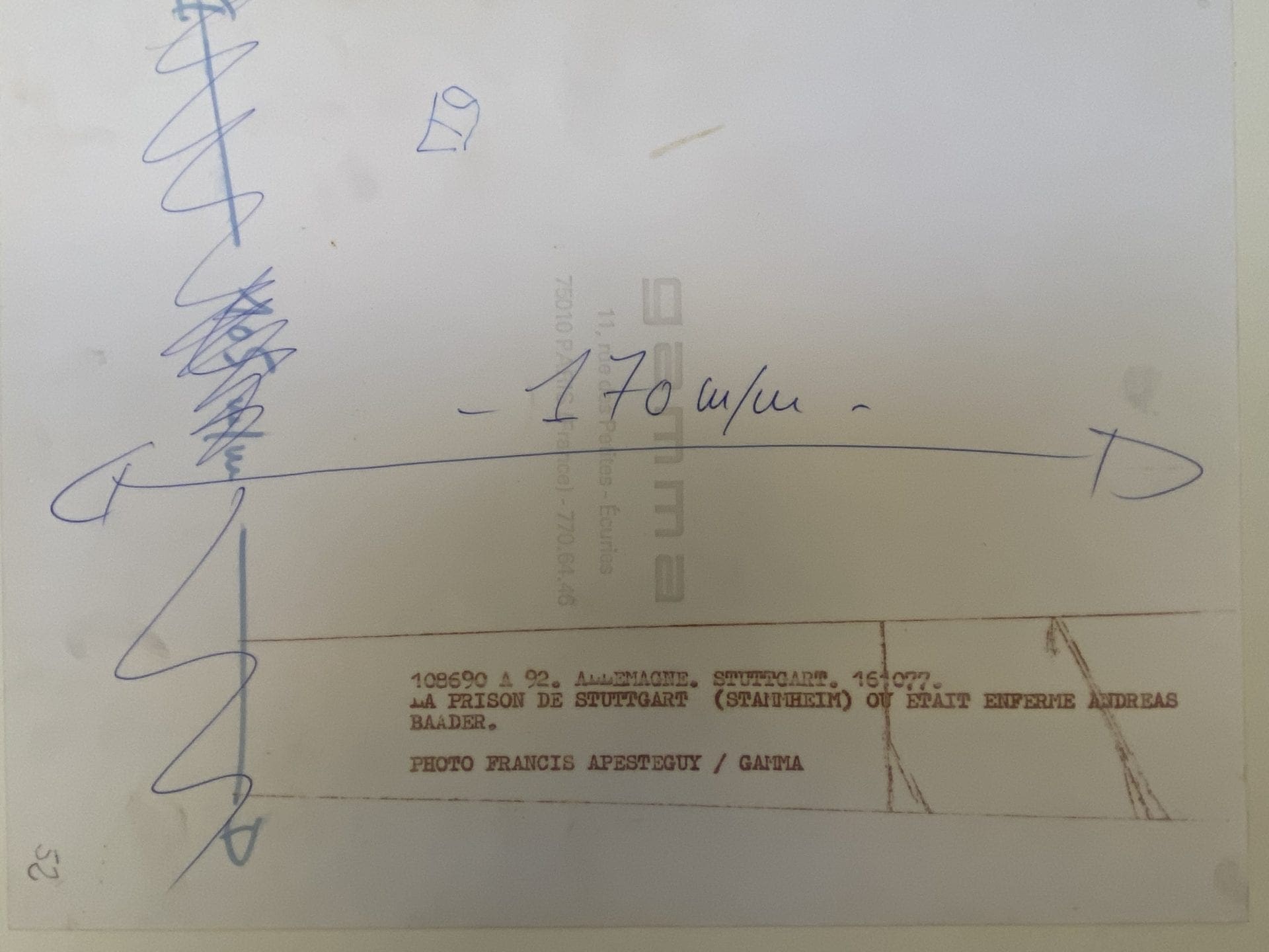 Francis APESTÉGUY  – Andreas Bader – Prison de Stuttgart