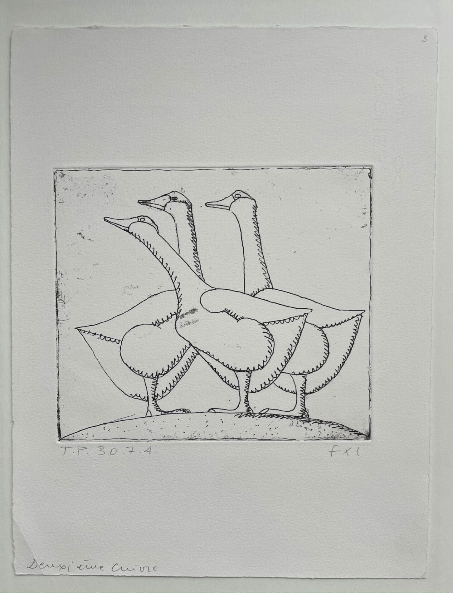 François-Xavier Lalanne – Les Trois Oies – Épreuve d’artiste unique