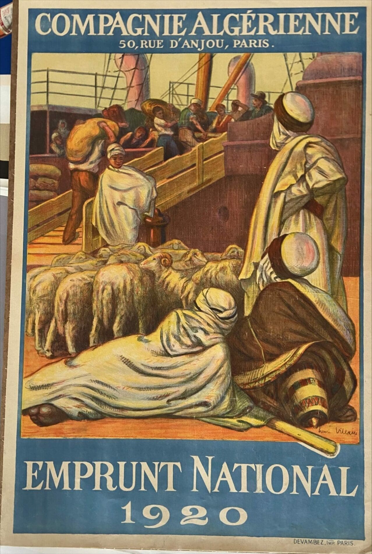 Affiche « Compagnie Algérienne » par Henri Villain – 1920