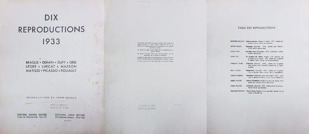 Jeanne BUCHER – Portfolio de 1933  «Public Librairy Brookline Mass».