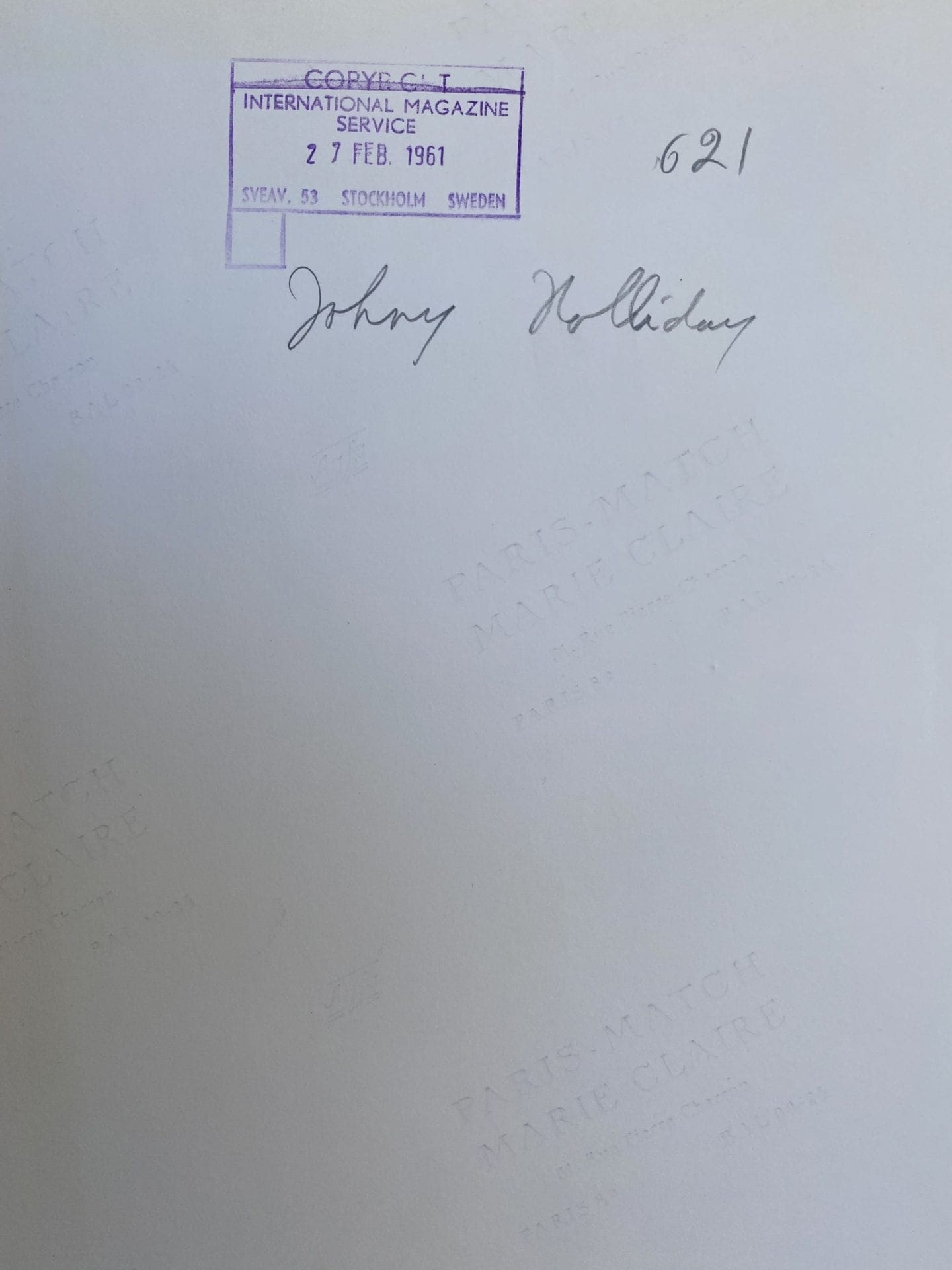 Photo de Johnny Hallyday – Dans sa chambre – 1961