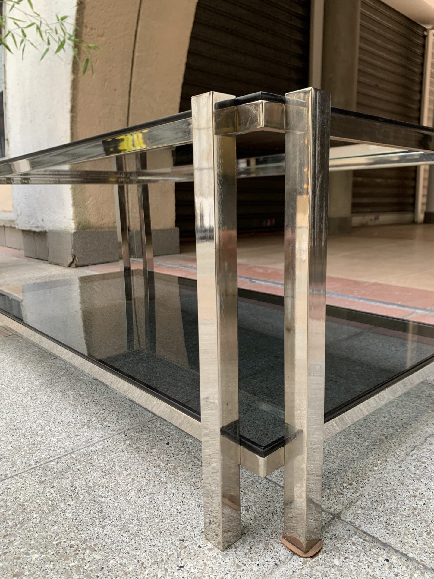 Jacques Adnet ( dans le gout de ) – Table basse double plateau