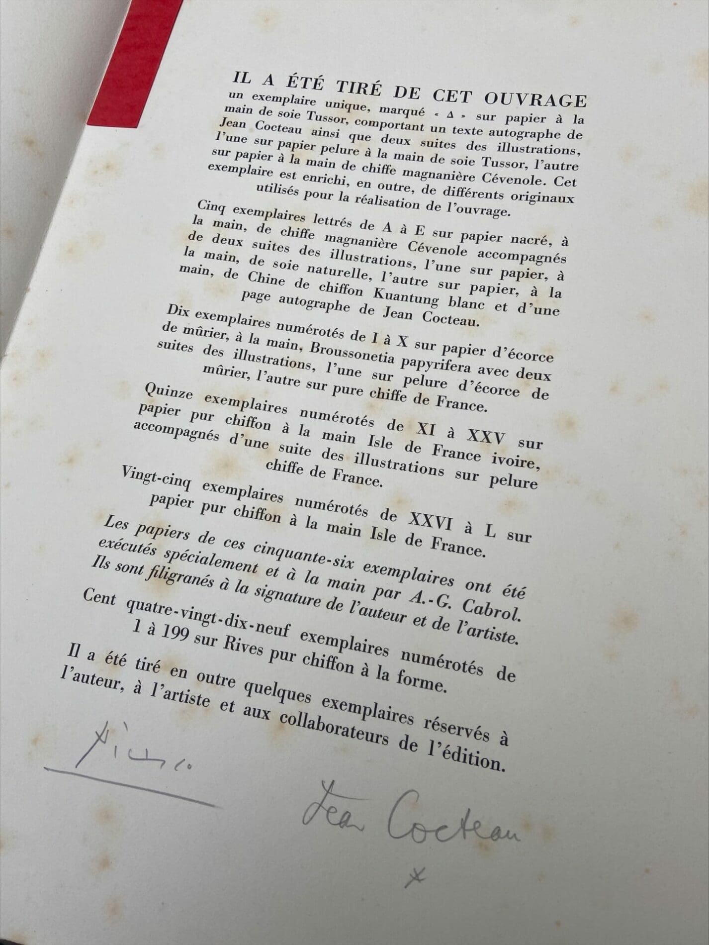 Jean Cocteau et Pablo Picasso Portfolio « Picasso de 1916 a 1961 »