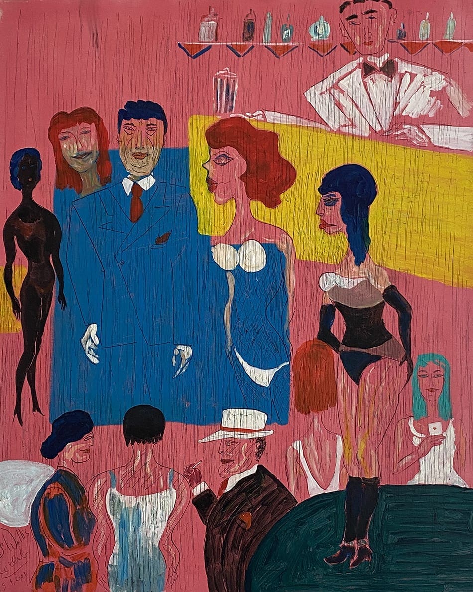 Jean WALLIS – Le Club, 2003 – Acrylique sur toile
