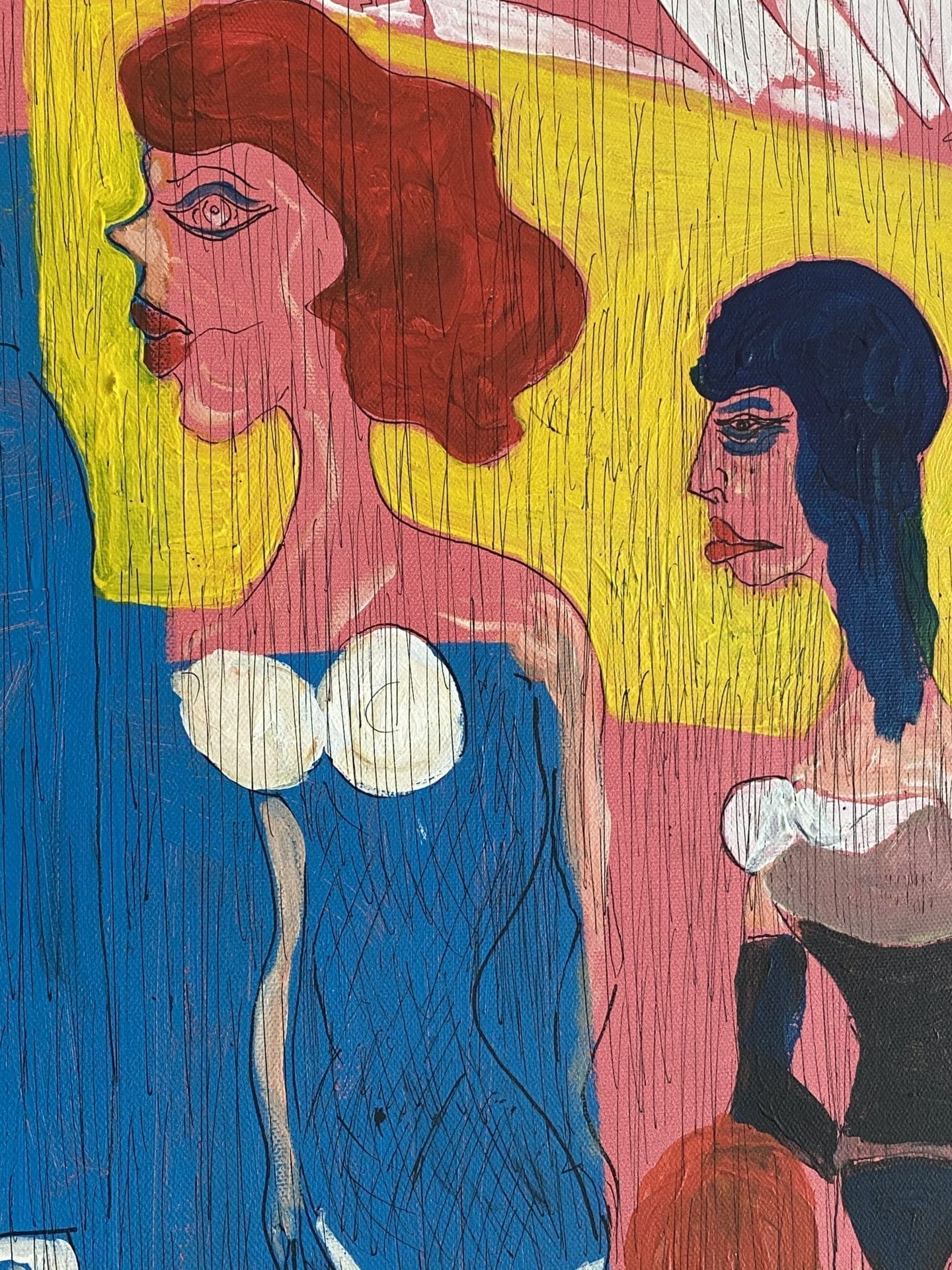 Jean Wallis – Le club – Acrylique sur toile