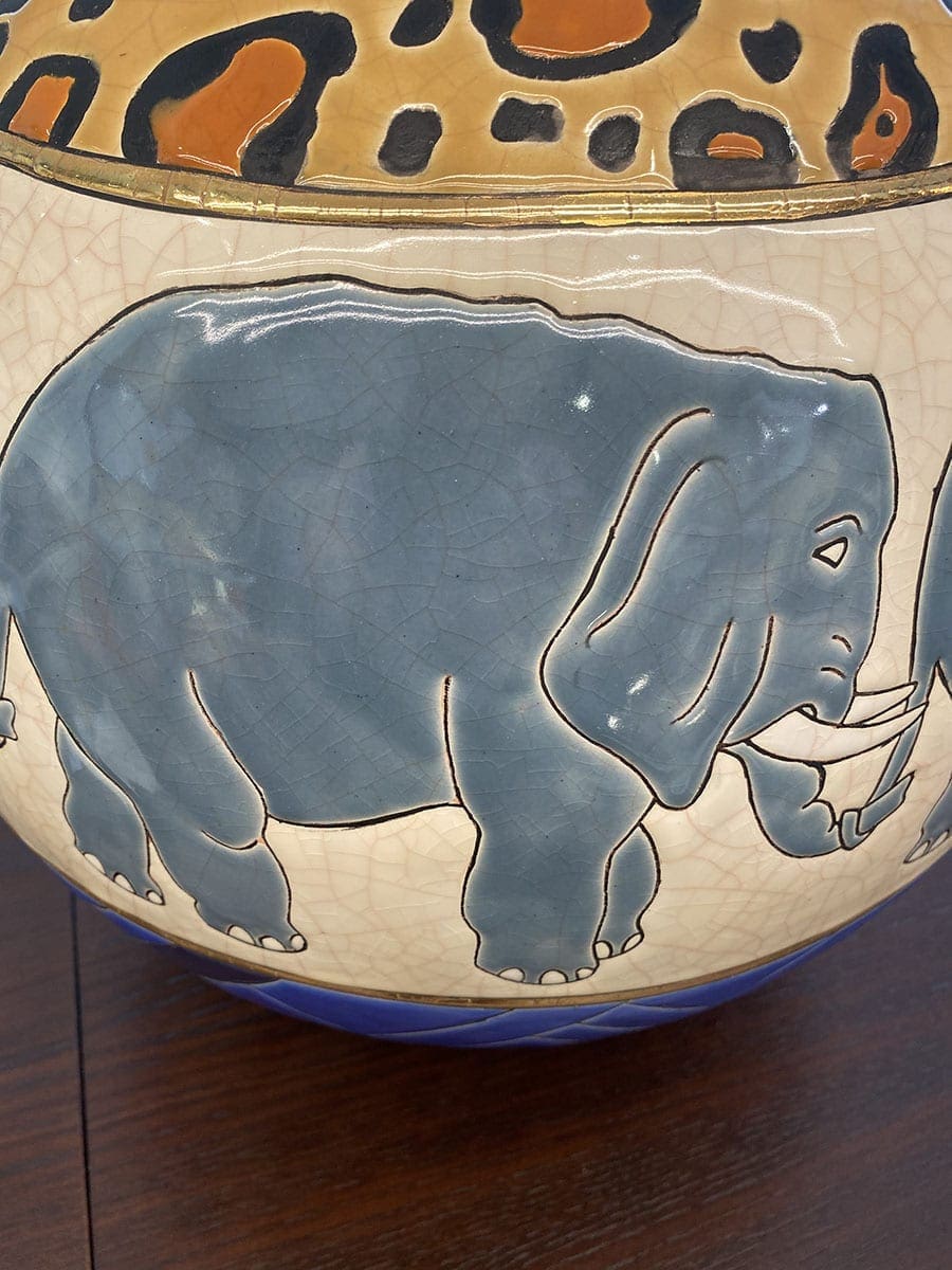 Longwy – Vase Boule Kenya, circa 1995