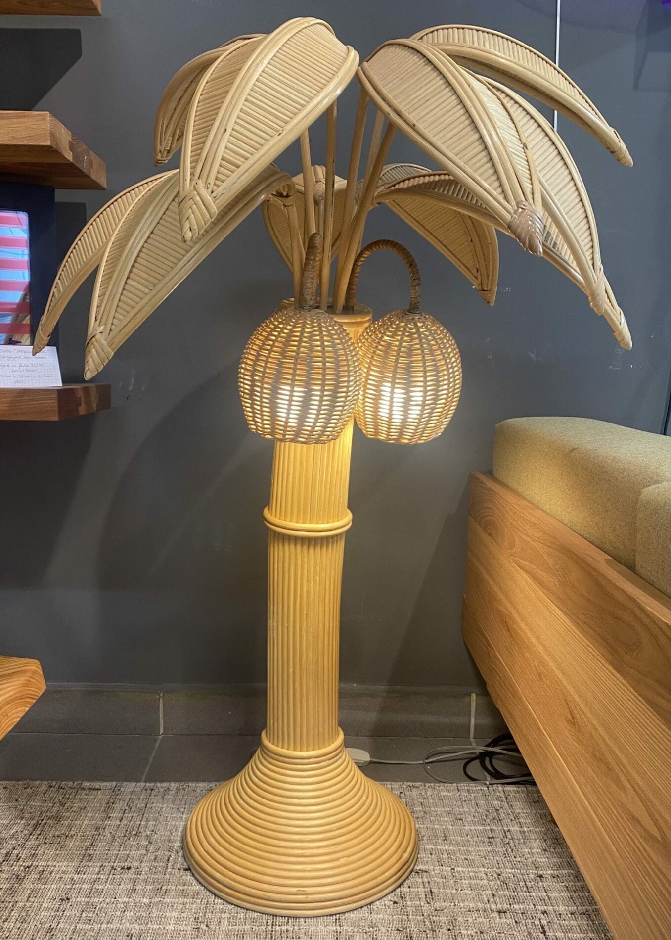Mario Lopez Torres – Lampe de parquet Palmier en bambou – Occasion