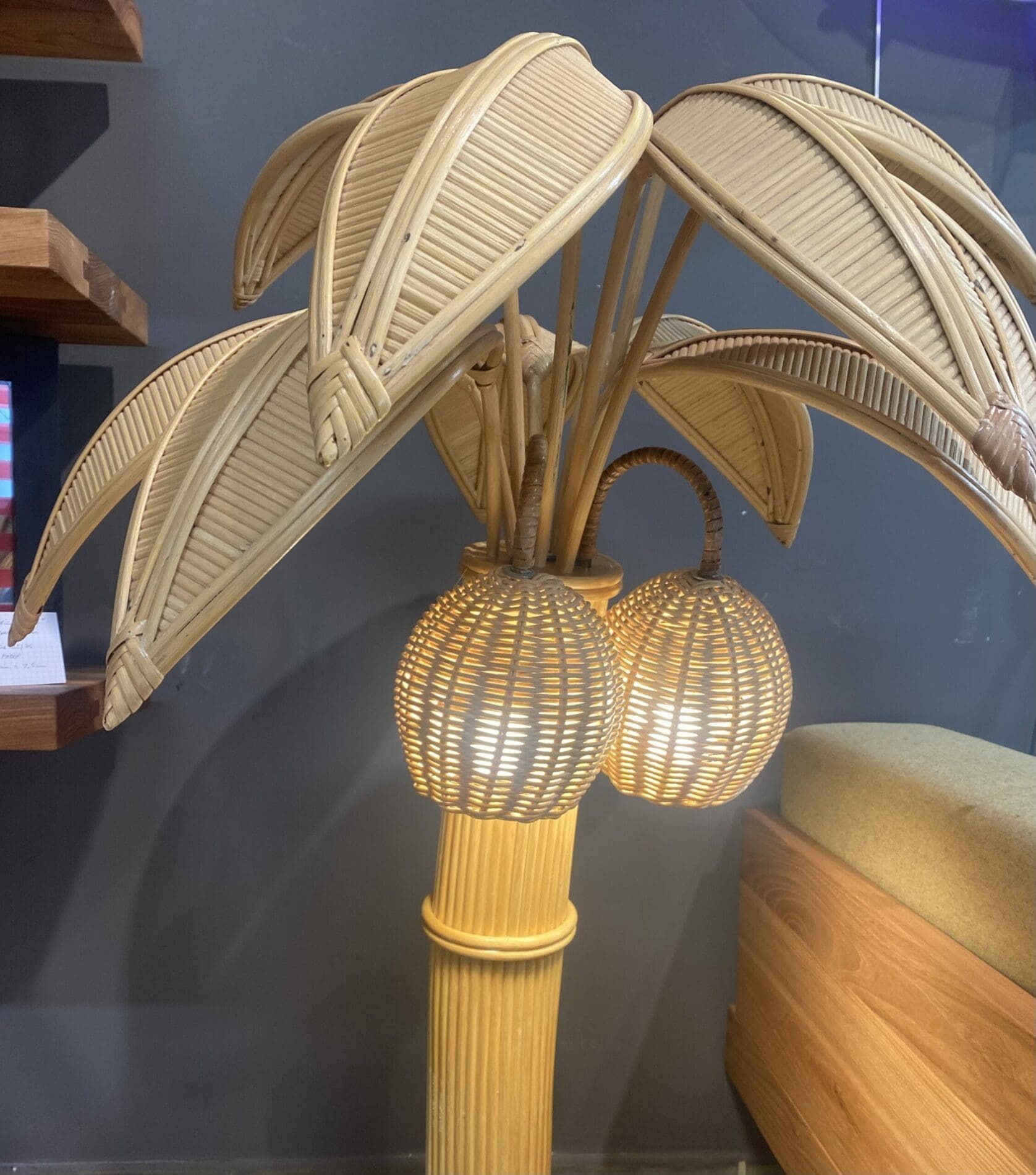 Mario Lopez Torres – Lampe de parquet Palmier en bambou – Occasion