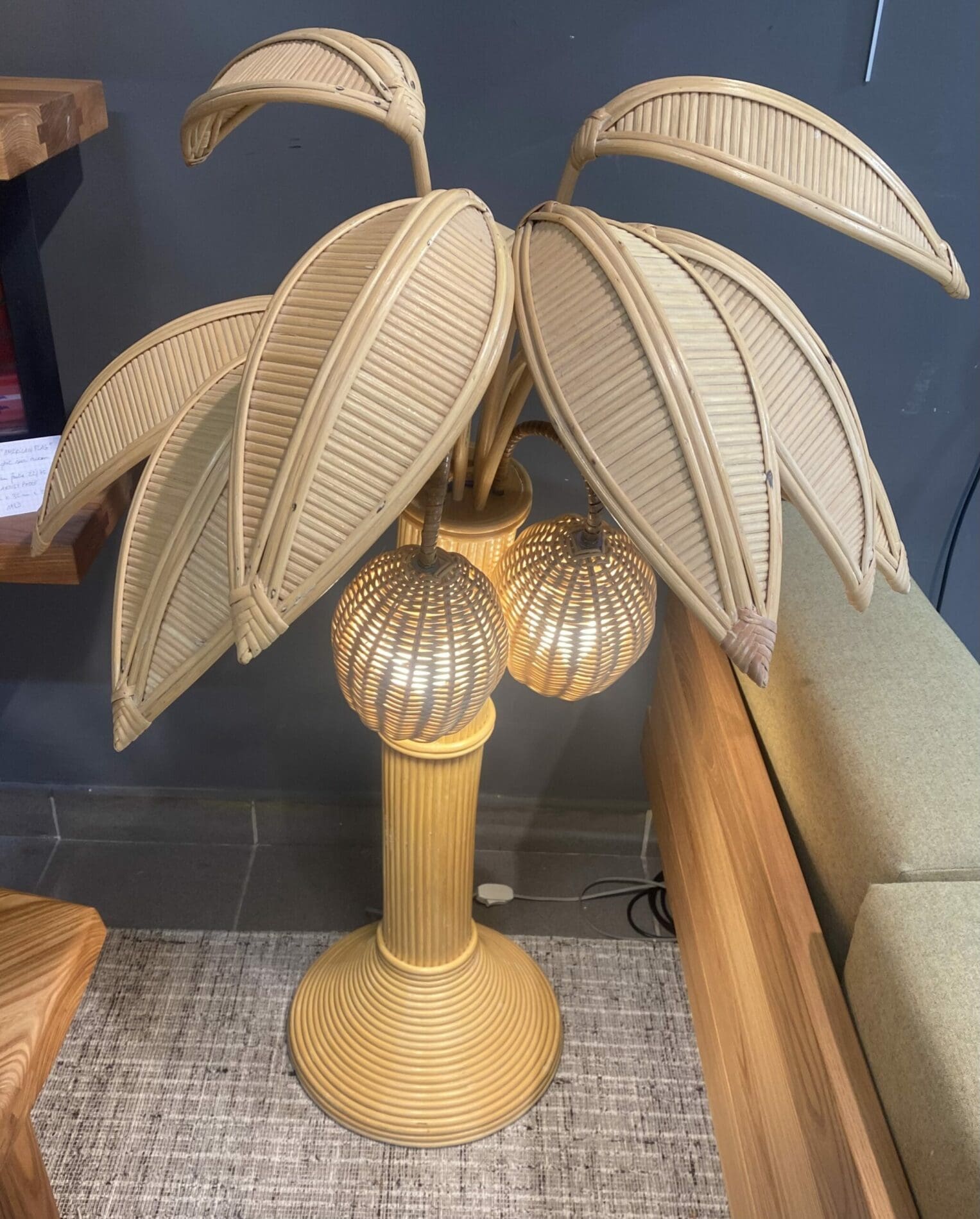 Mario Lopez Torres – Lampe de parquet Palmier en bambou – Occasion