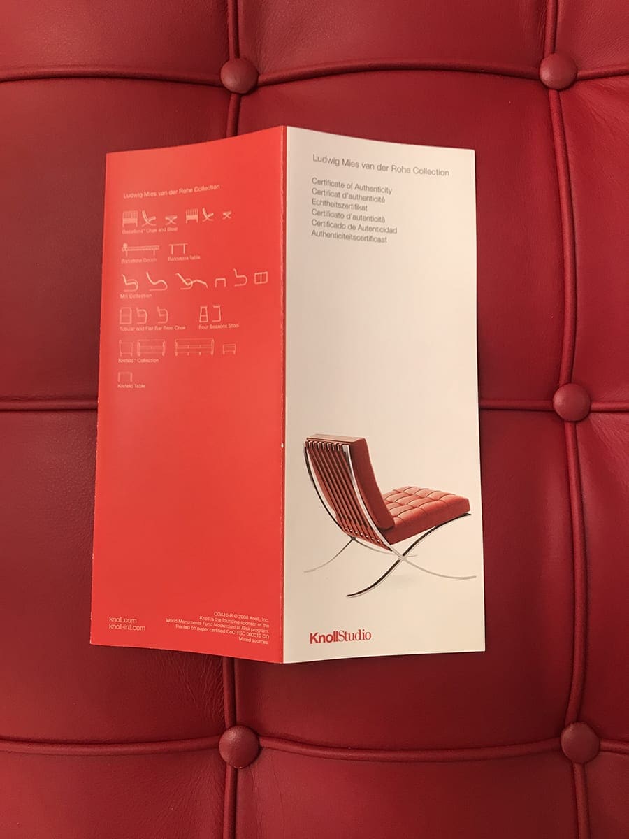 Mies VAN DER ROHE – Daybed Barcelona Rouge, 2015