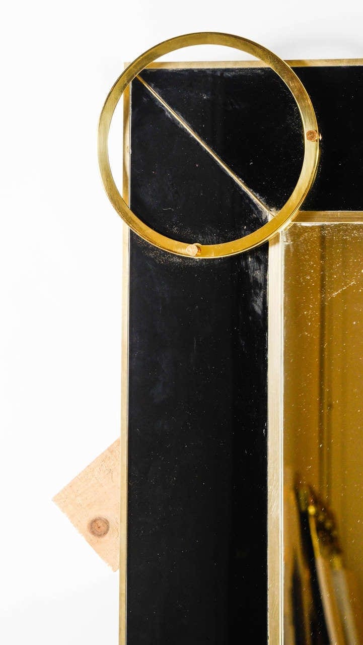 Miroir en verre noir et garniture laiton – 1985