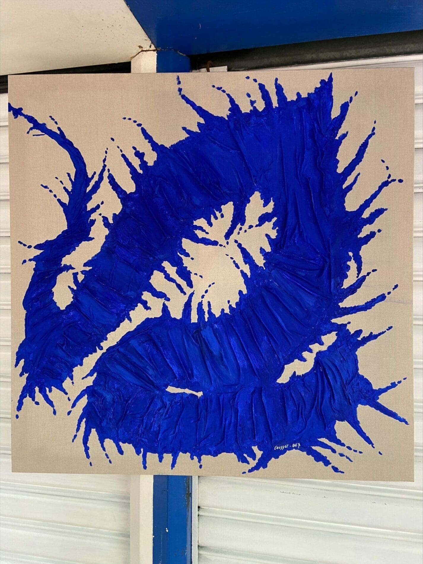 Blue Dragon par Coussot Bex – Acrylique sur Toile 100×100 cm