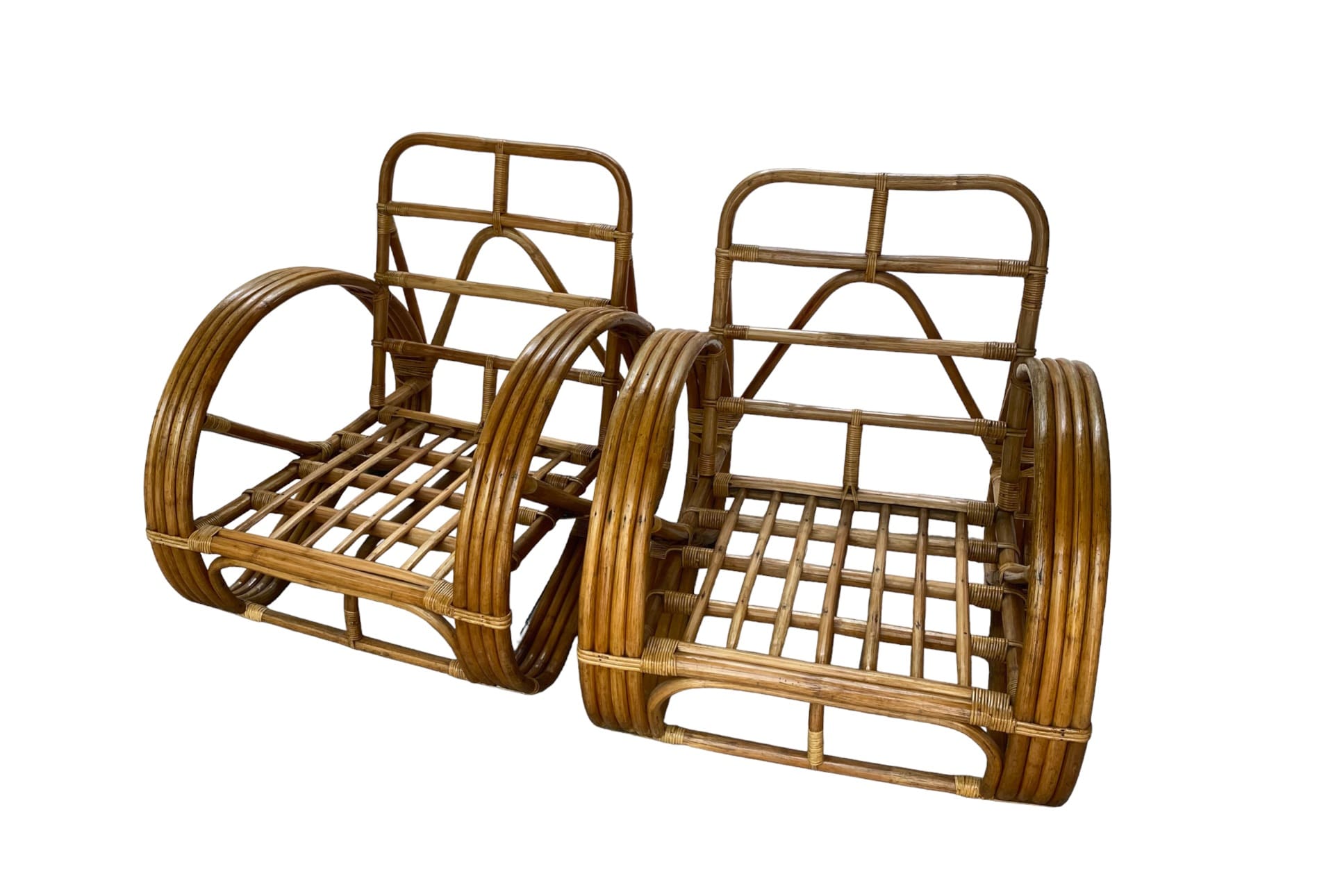 Paul Frankl – Paire de fauteuils vintage Bambou Occasion