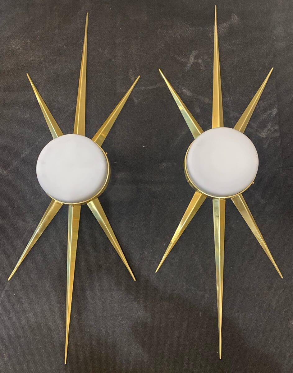 Paire d’appliques modernistes à étoile Occasion – Murano