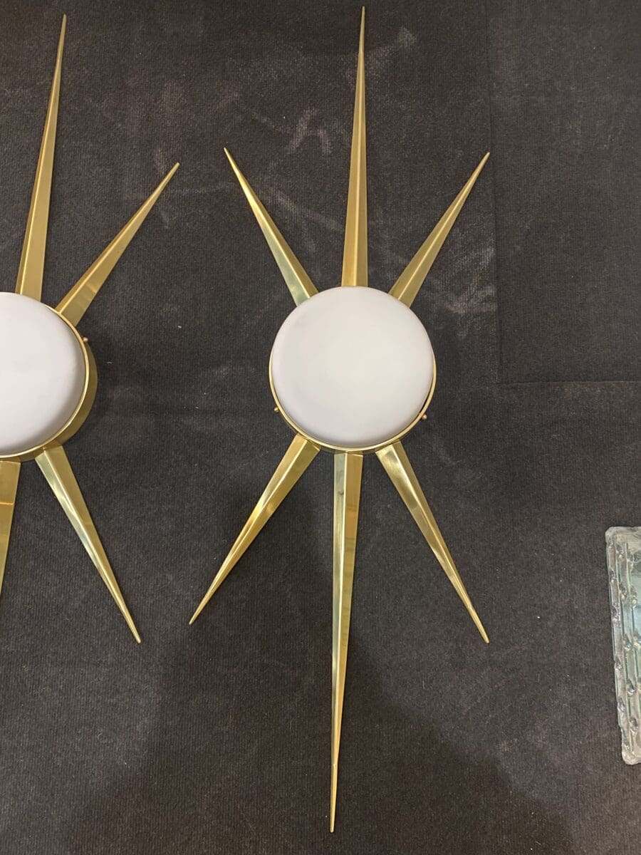 Paire d’appliques modernistes à étoile Occasion – Murano