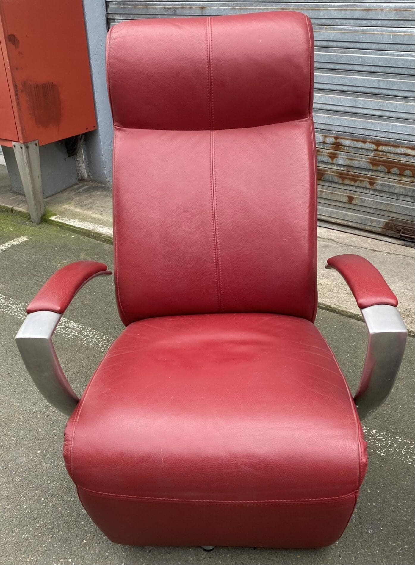 Paire de fauteuils amovibles cuir rouge Occasion