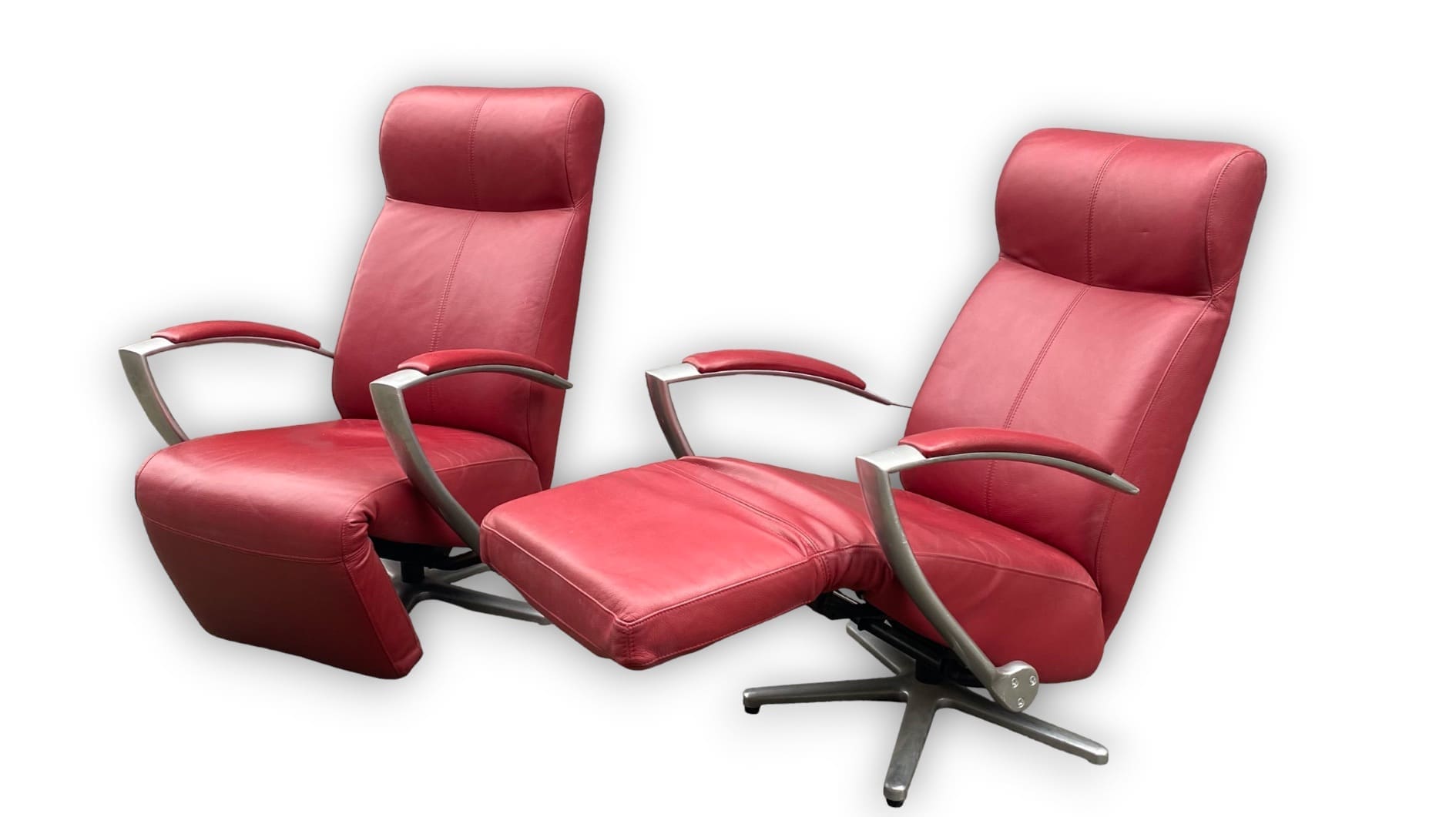 Paire de fauteuils amovibles cuir rouge Occasion