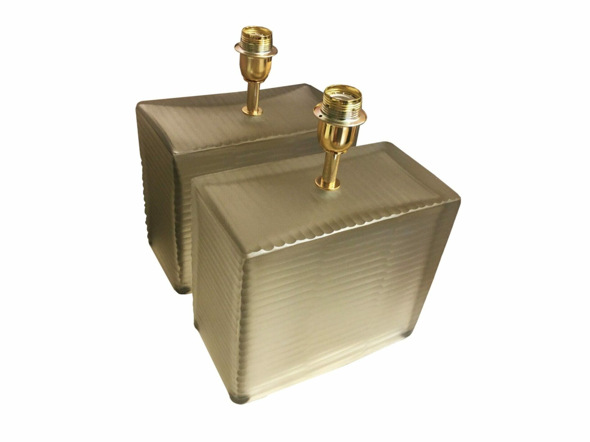Paire de lampe ambre cube – Italie – 1990
