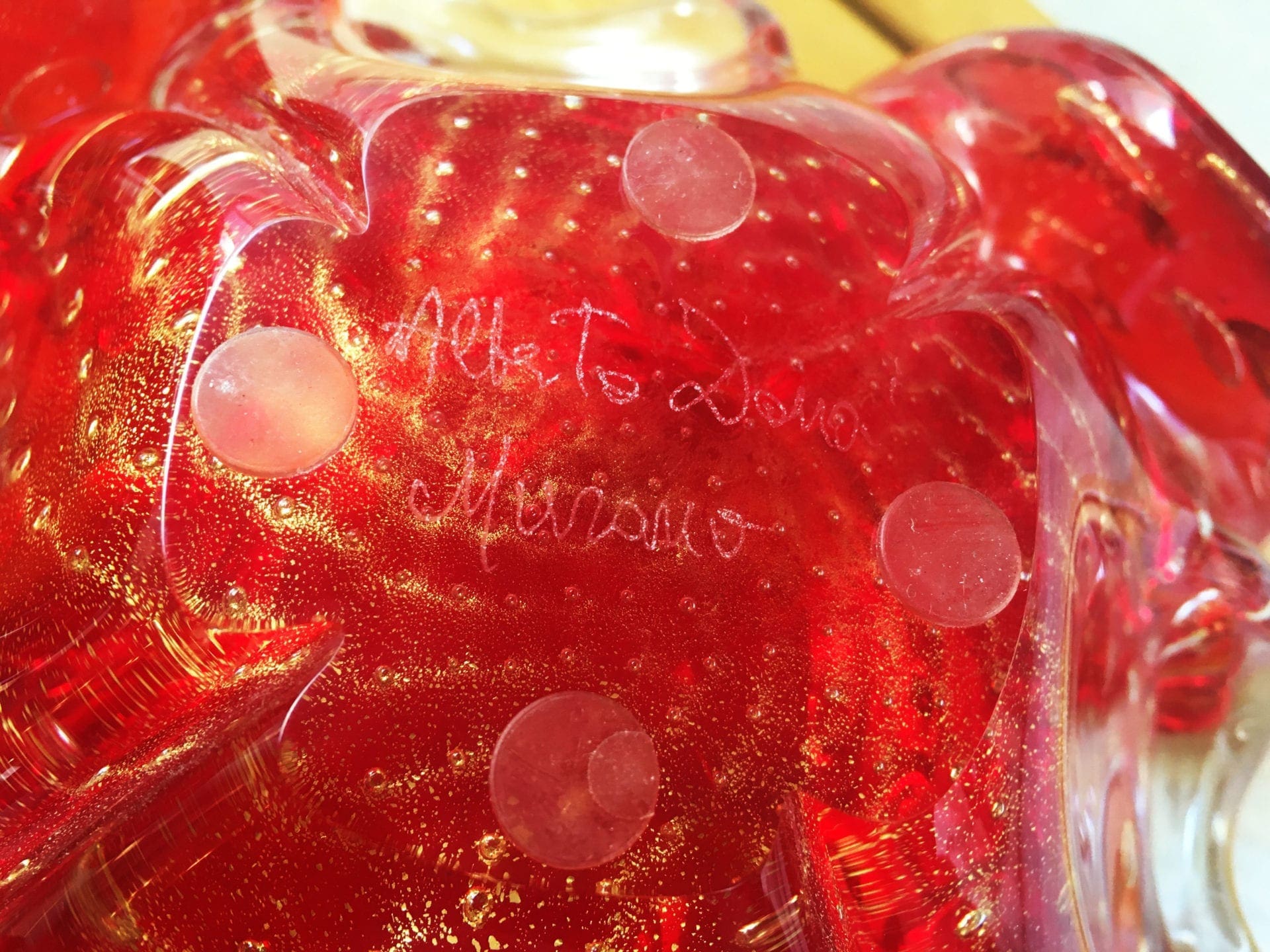Paire vides poches rouge – Verre de Murano