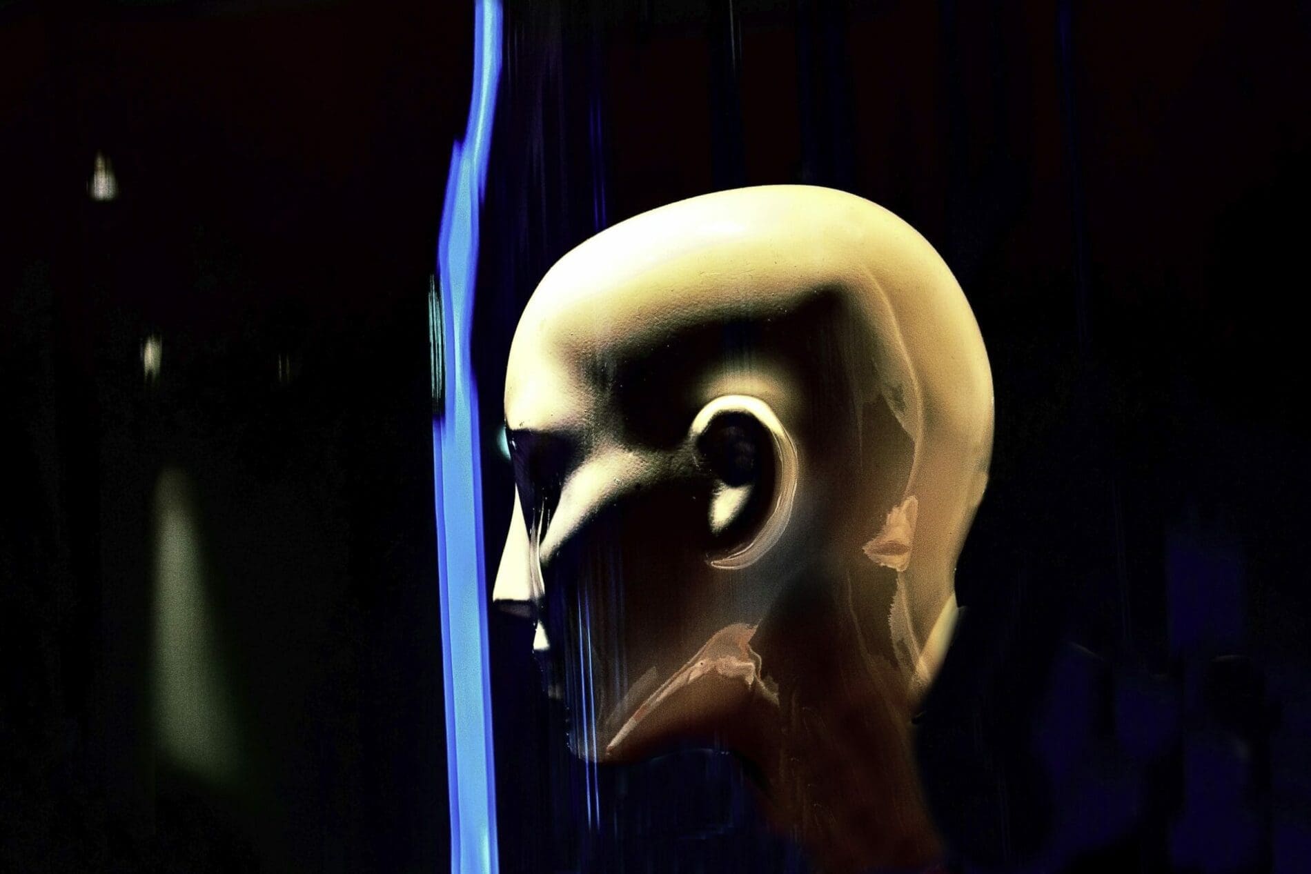 Pierre Casbas – Homme faisceau bleu – Digigraphie
