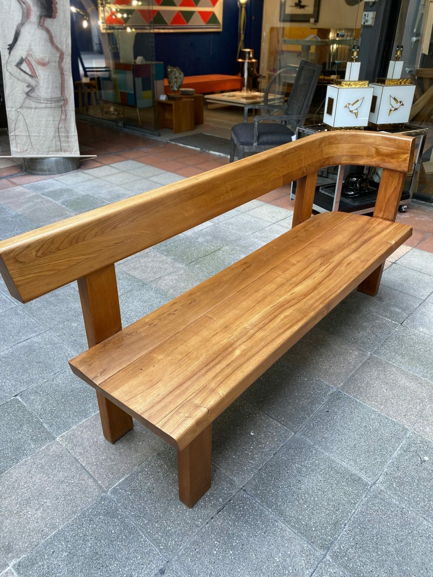 Banc en Orme Modèle S35 de Pierre Chapo – Un Classique du Design des Années 70