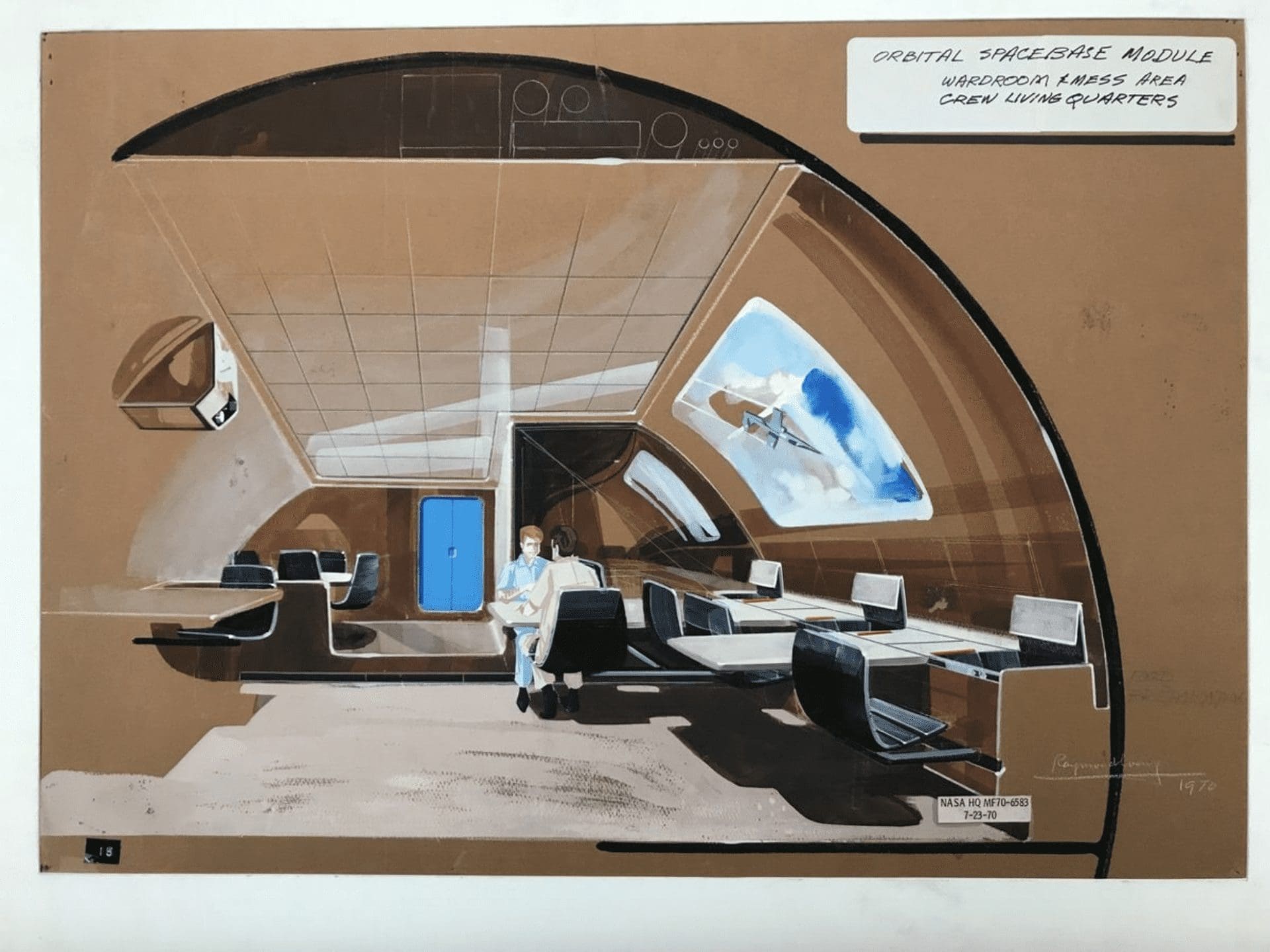 Raymond LOEWY – Pastel  »Module orbital de la base spatiale »
