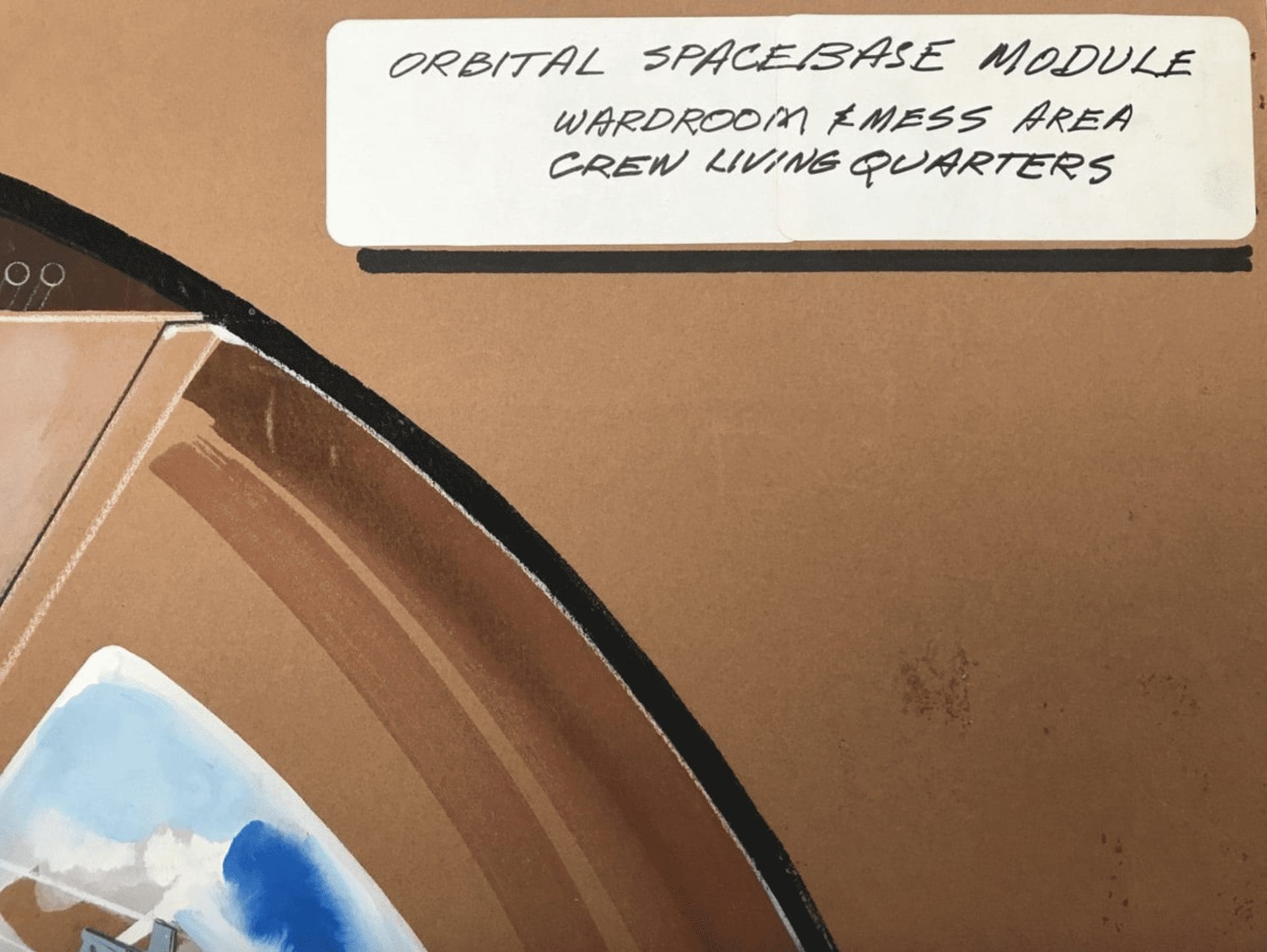 Raymond LOEWY – Pastel  »Module orbital de la base spatiale »