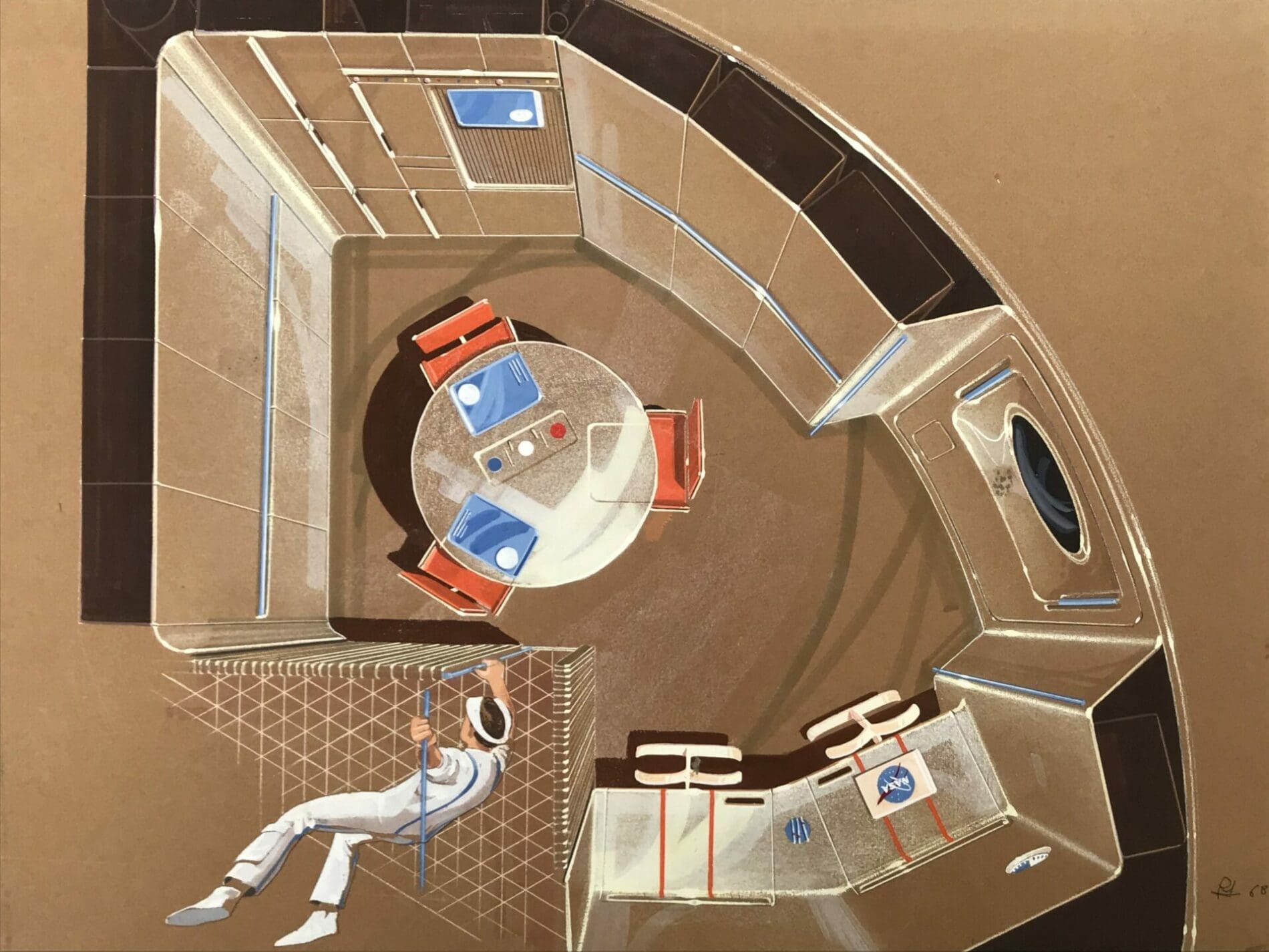 Raymond LOEWY – Projet de bureau dans la station – NASA