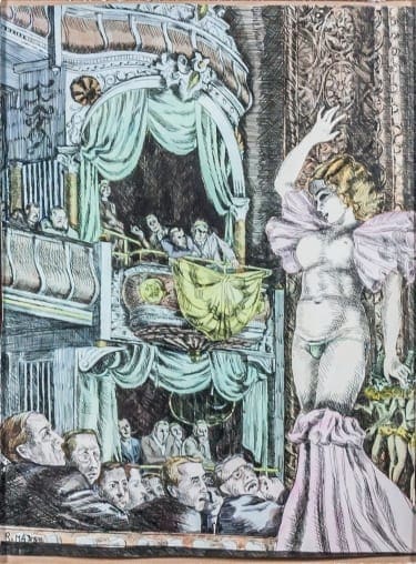 Reginald MARSH – Burlesque dancer, The show, Aquarelle et encre signée