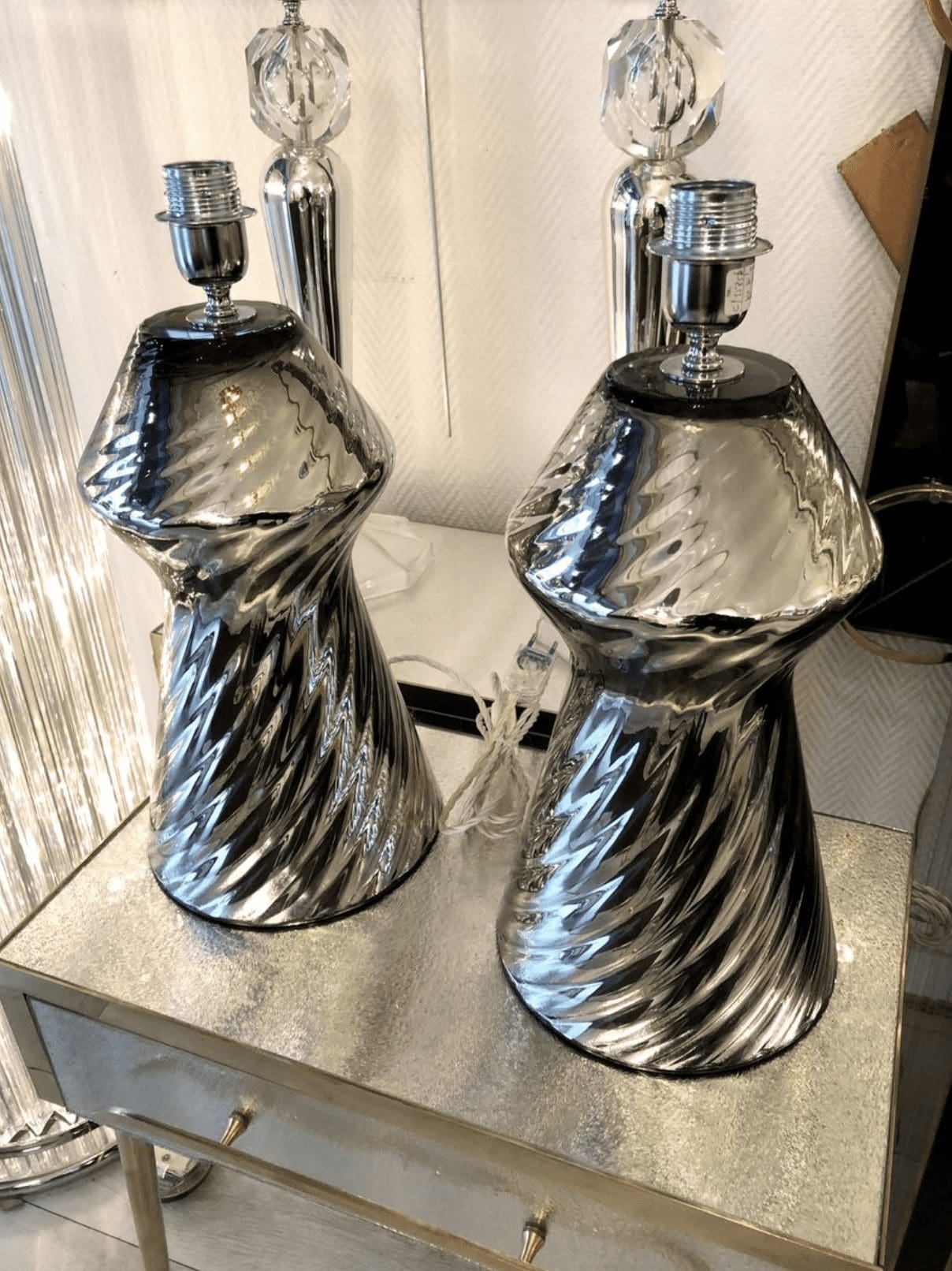 Travail Italien – Lampes en Verre Murano – 1985