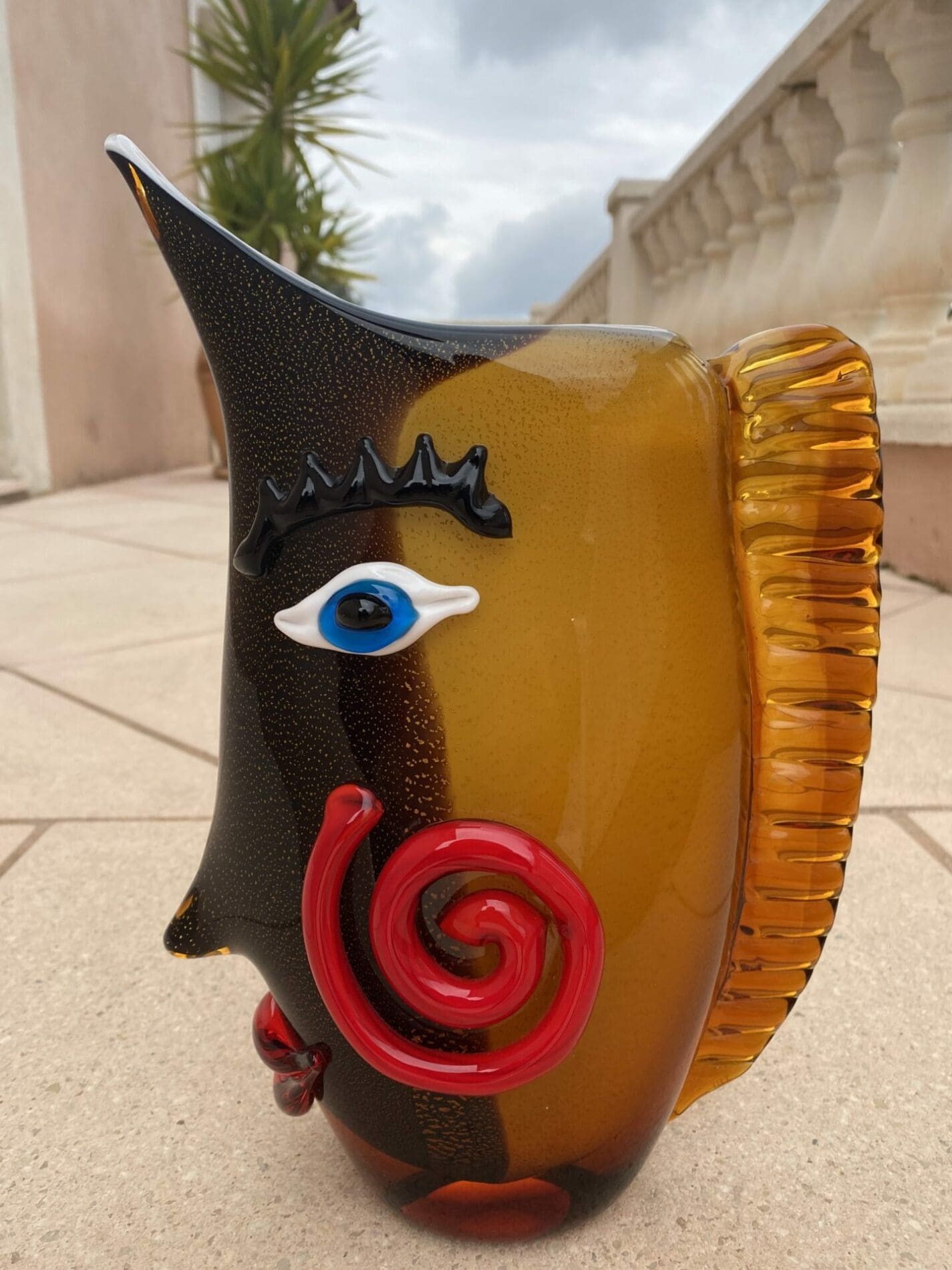 Vase sculpture en verre de Murano
