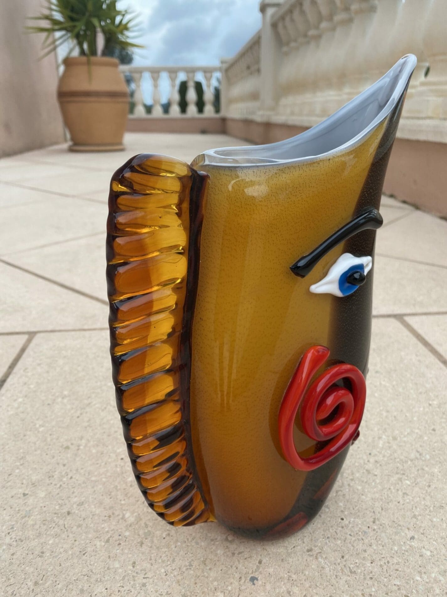 Vase sculpture en verre de Murano