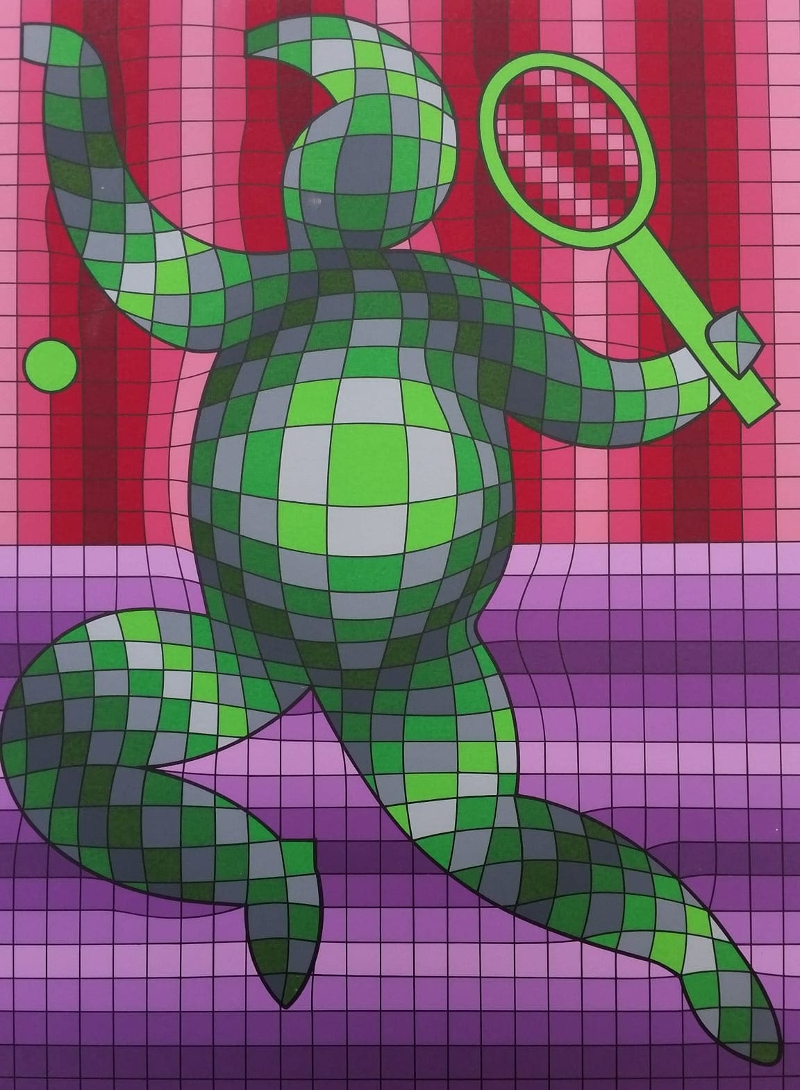 Victor VASARELY – Tennis Player – 1977