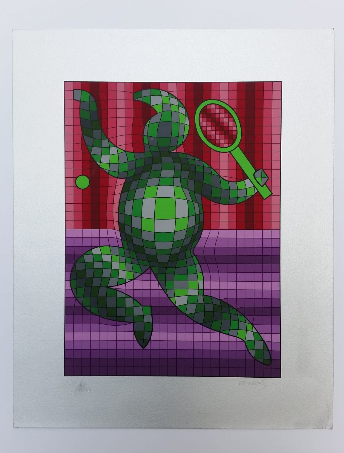 Victor VASARELY – Tennis Player – 1977