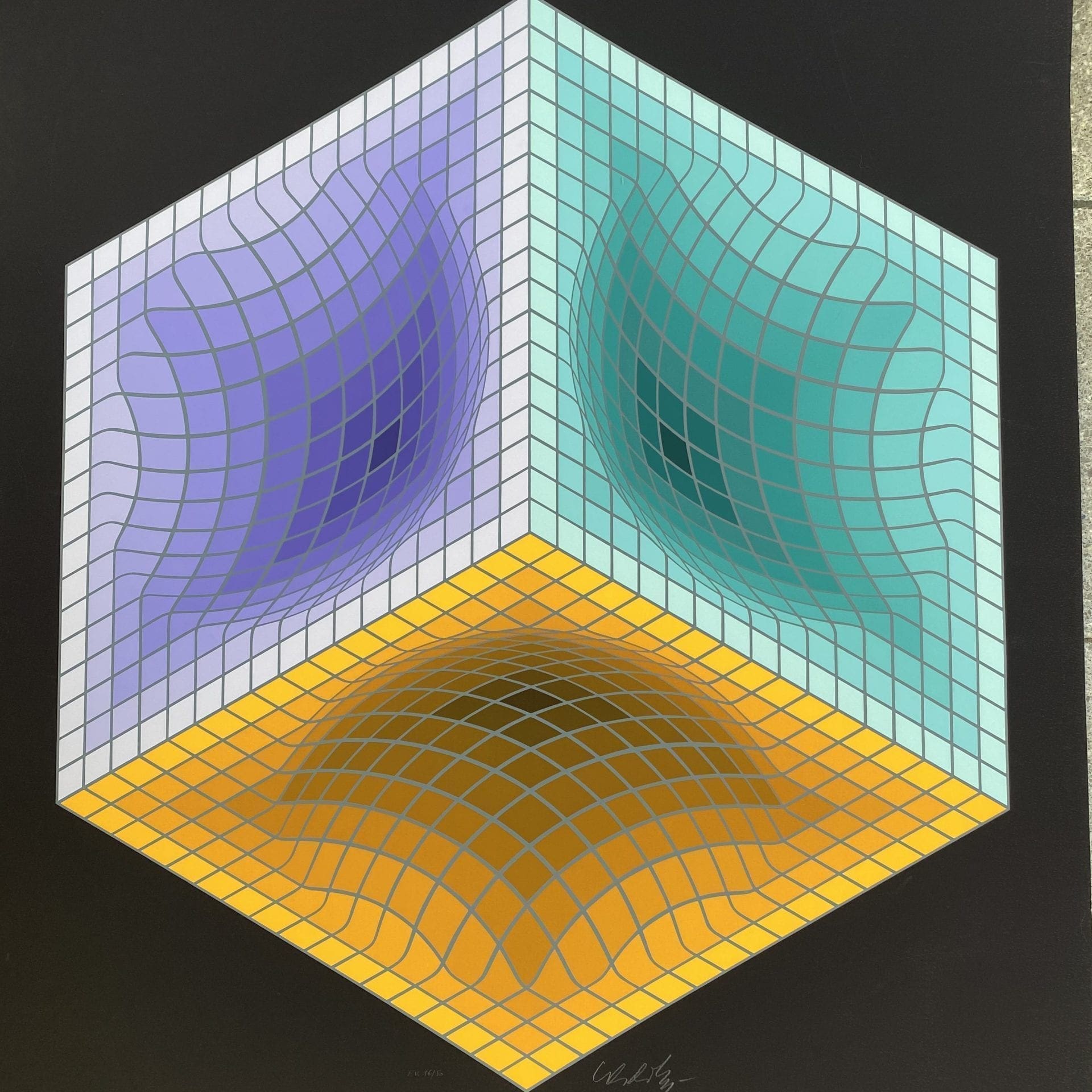 Victor Vasarely – Structure géométrique black