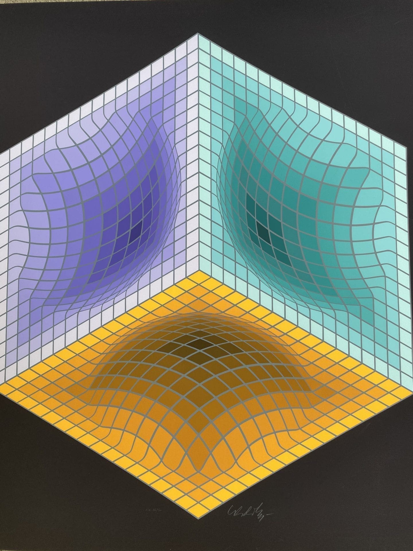 Victor Vasarely – Structure géométrique black