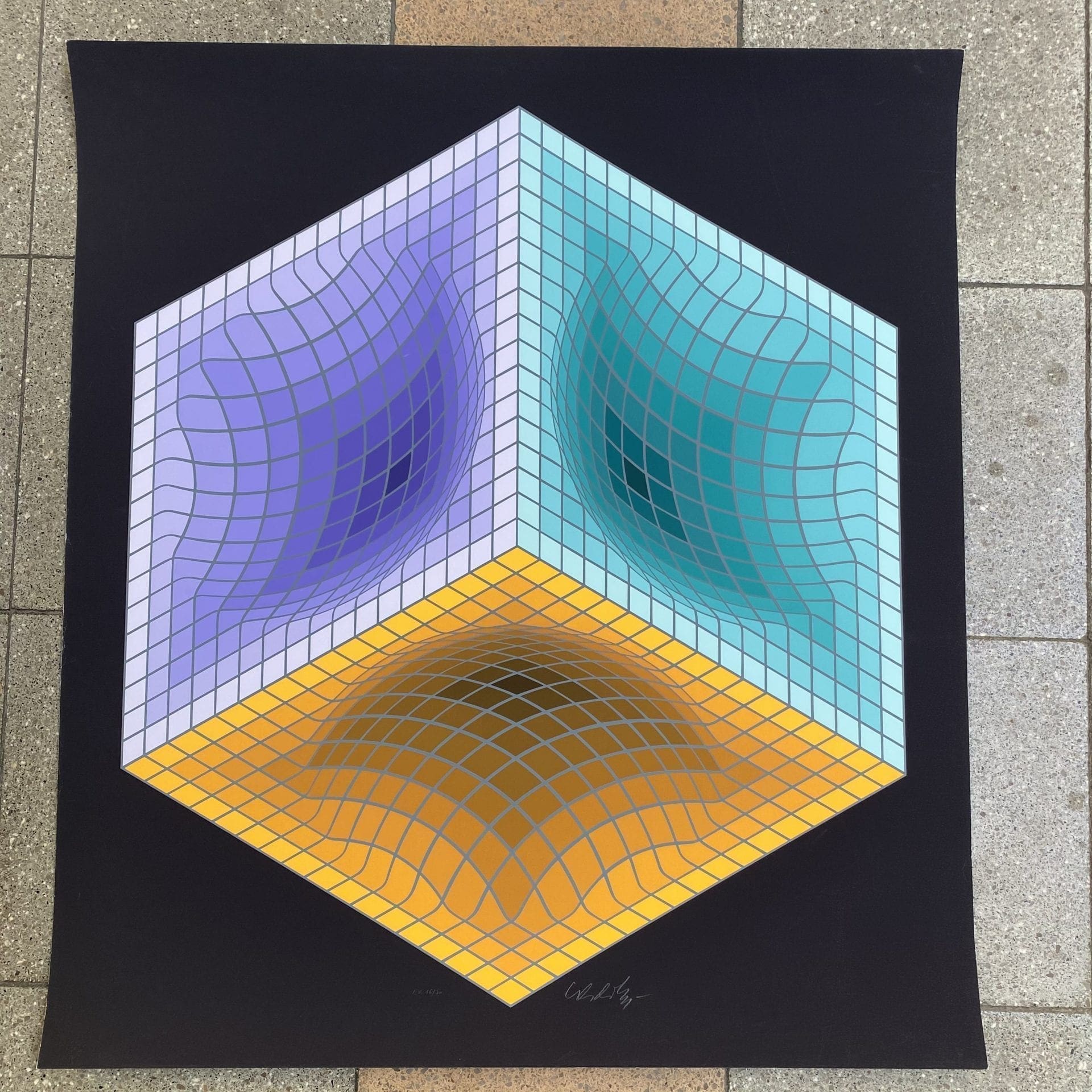 Victor Vasarely – Structure géométrique black