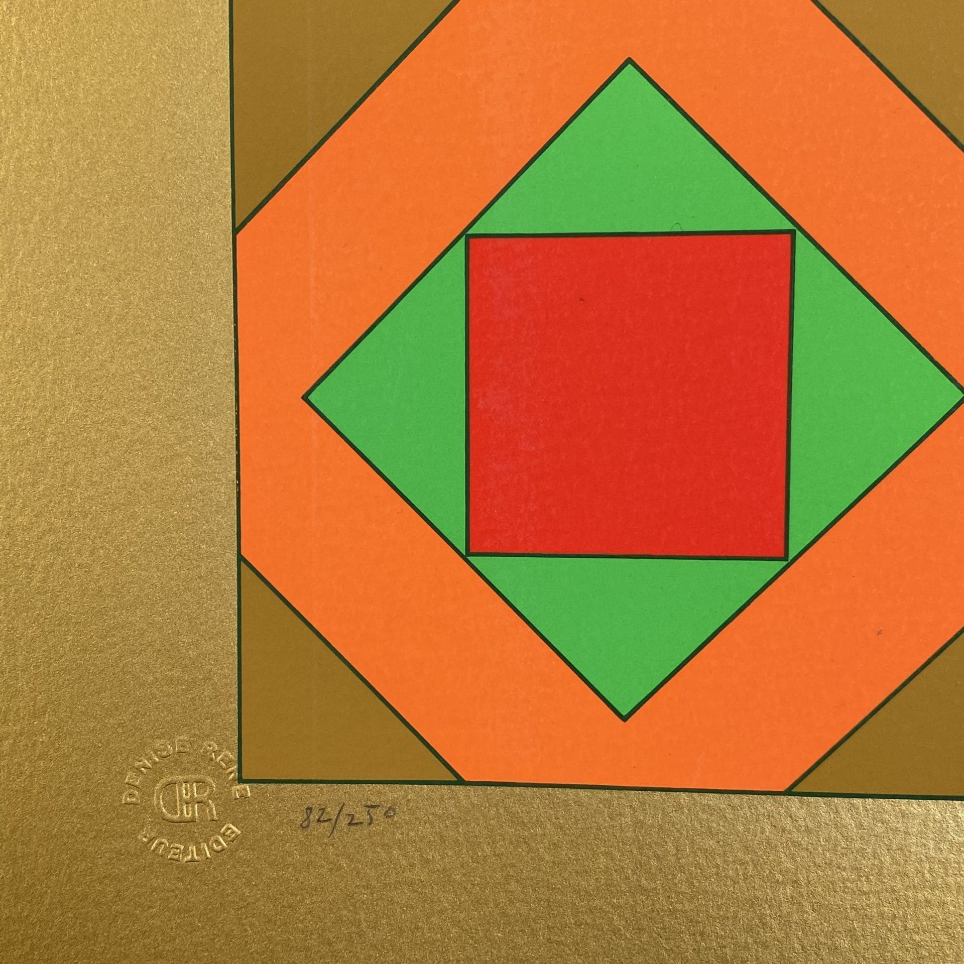 Victor Vasarely – Structure géométrique gold
