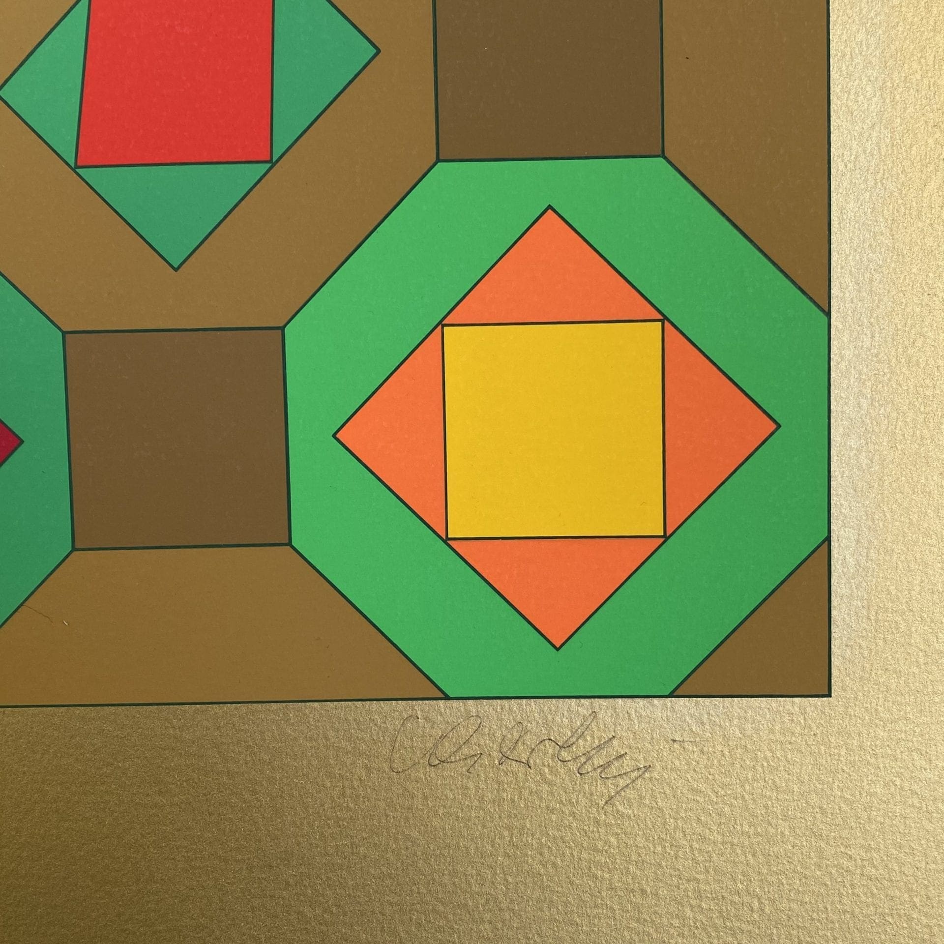 Victor Vasarely – Structure géométrique gold