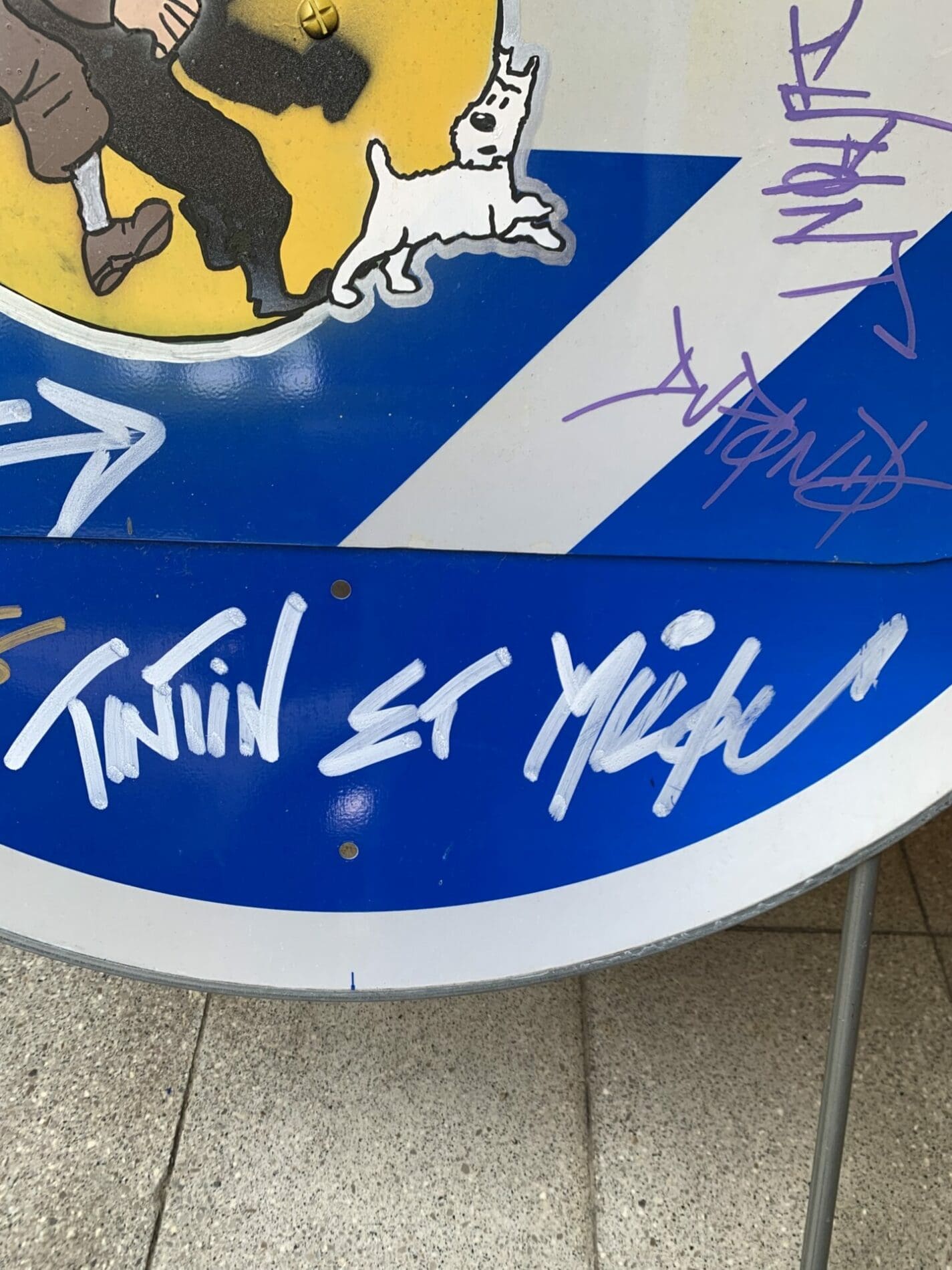 Vinc – panneau de signalisation Tintin et Milou