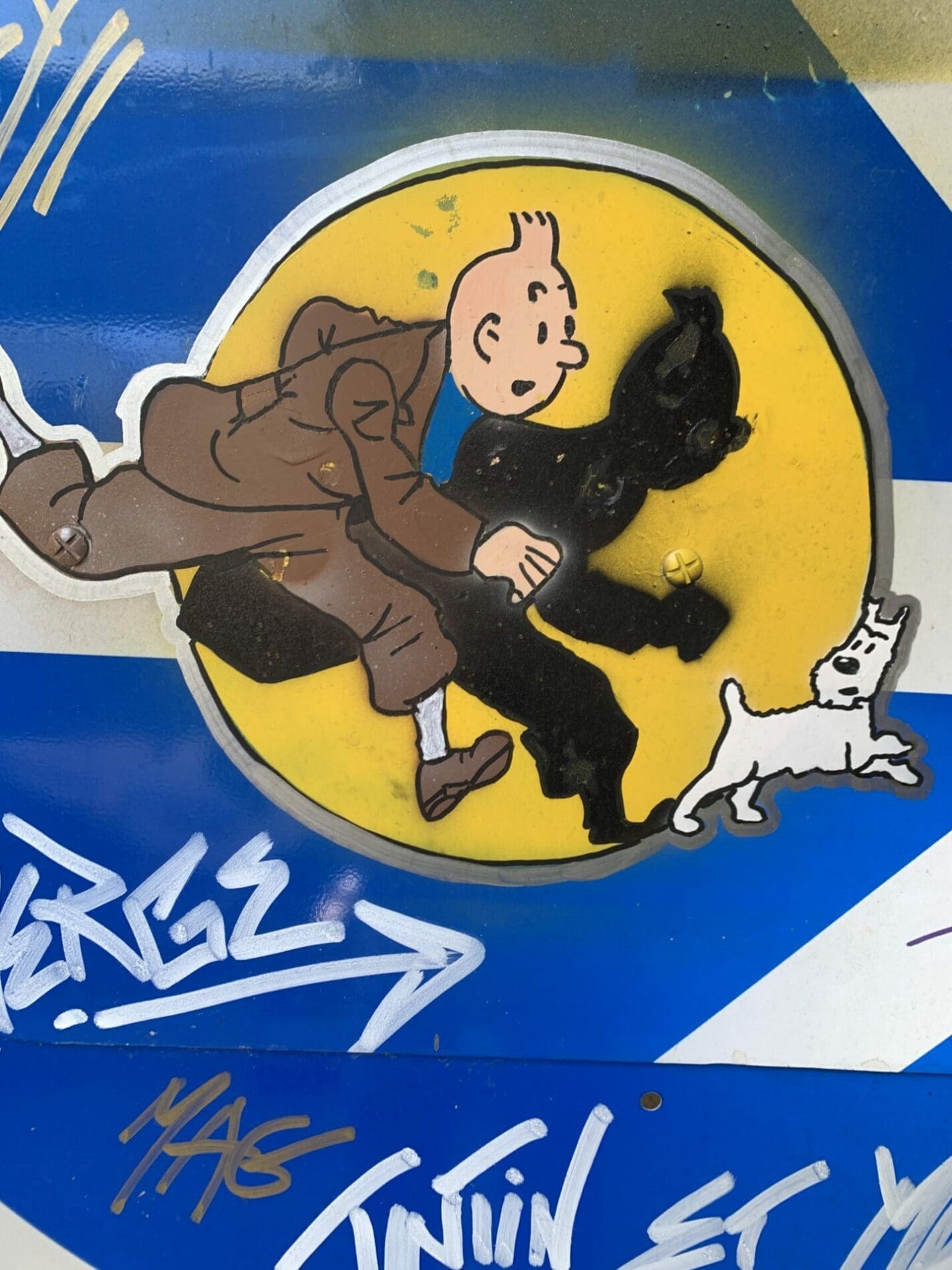 Vinc – panneau de signalisation Tintin et Milou