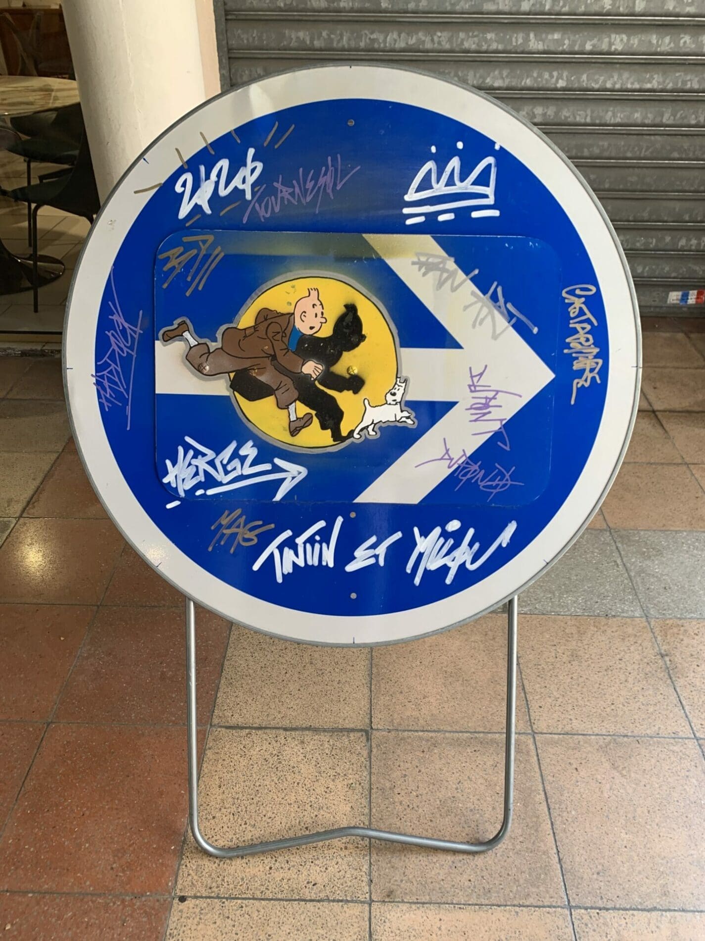 Vinc – panneau de signalisation Tintin et Milou