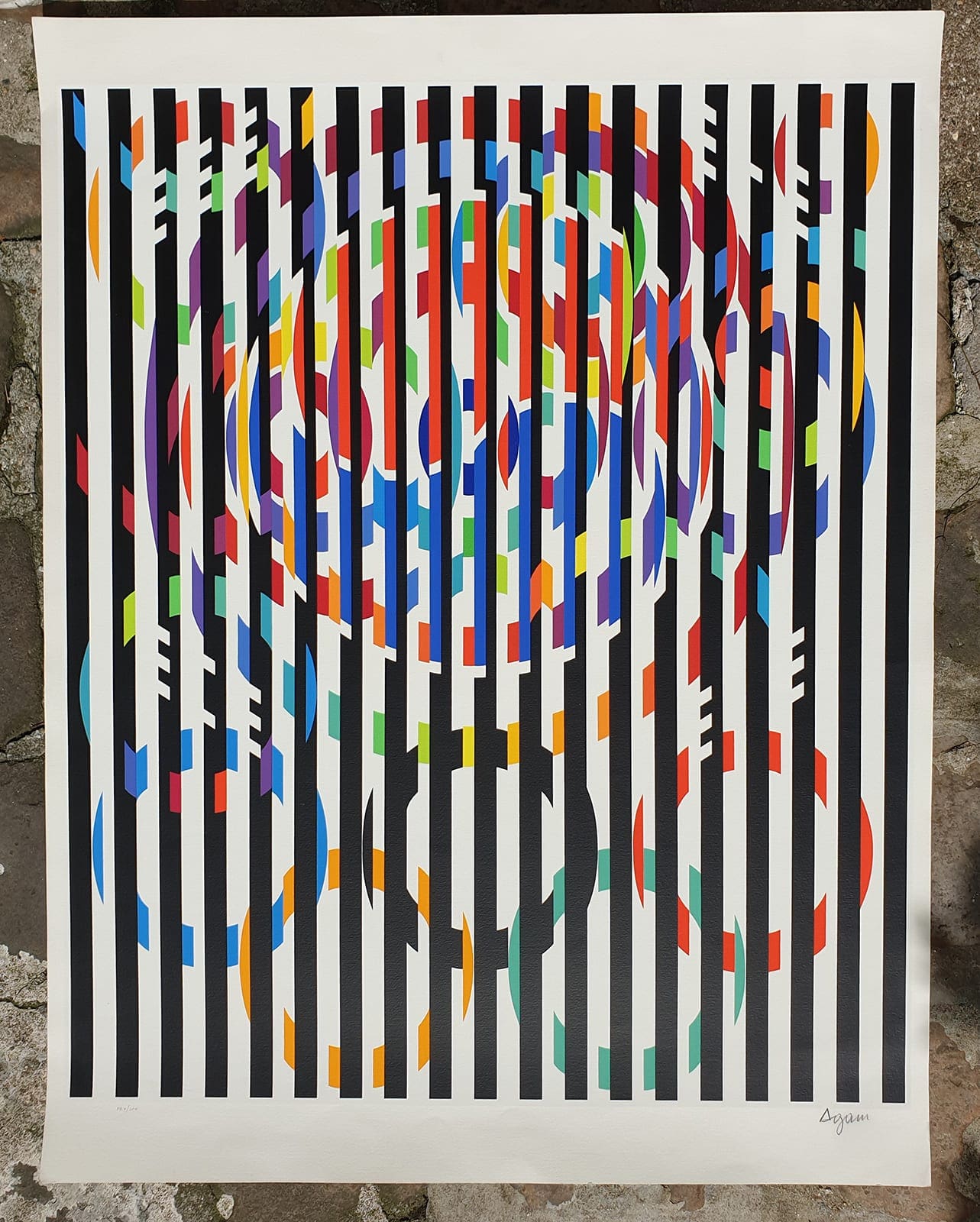 アート・デザイン・音楽 Yaacov agam by popper farnk Yaacov Agam – Screenprint “Message of Peace” – Kinetic Art